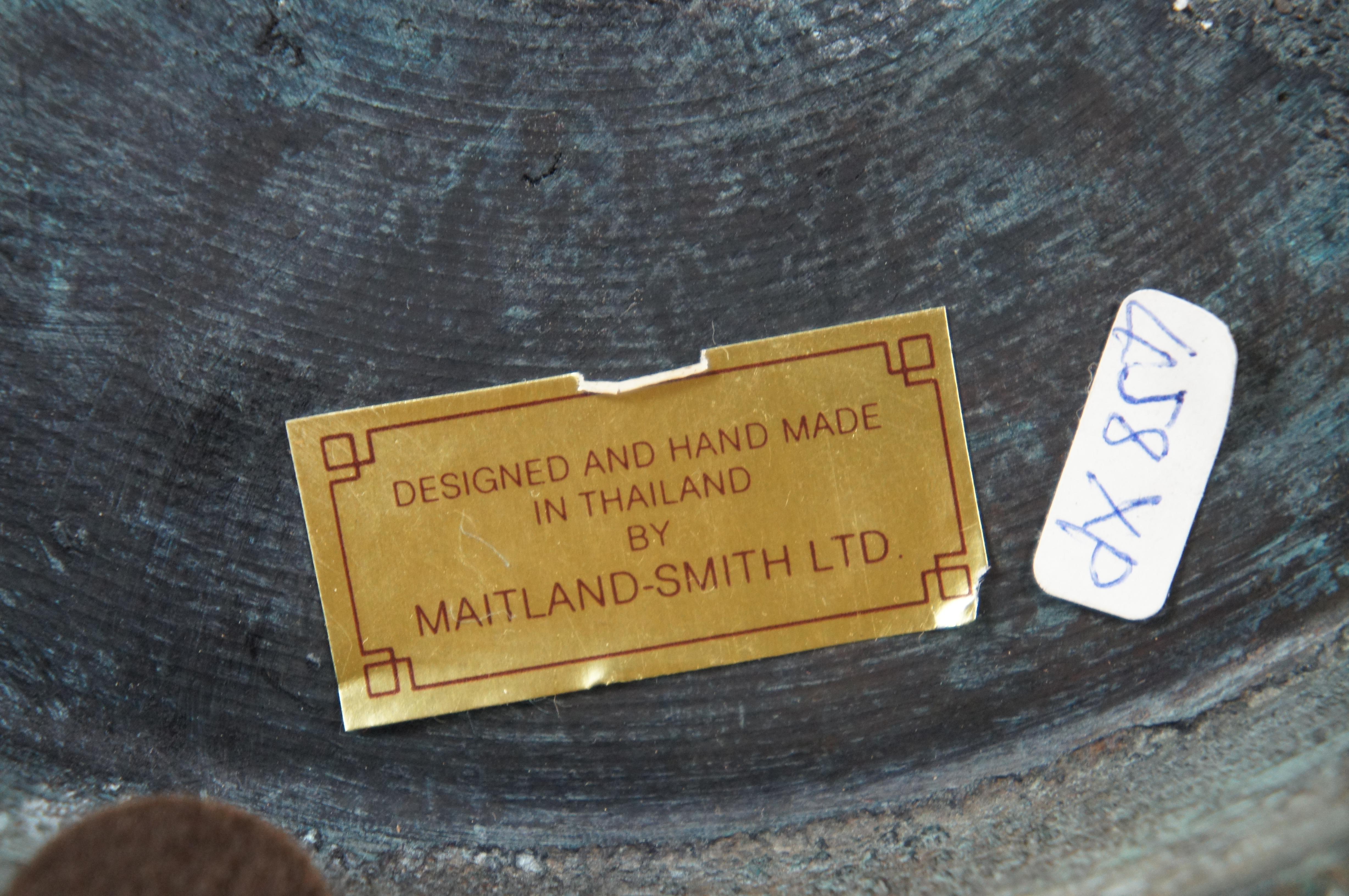 Vase urne de cheminée Maitland Smith à couvercle en bronze lourd 19 pouces en vente 4