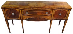 Maitland Smith Hepplewhite Flame Mahogany Inlaid Sideboard Buffet Console Server