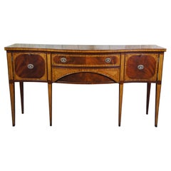 Maitland Smith Hepplewhite Flame Mahogany Inlaid Sideboard Buffet Console Server