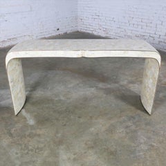 Maitland Smith Hollywood Regency Tessellated Stone Veneer U-Shaped Console Sofa
