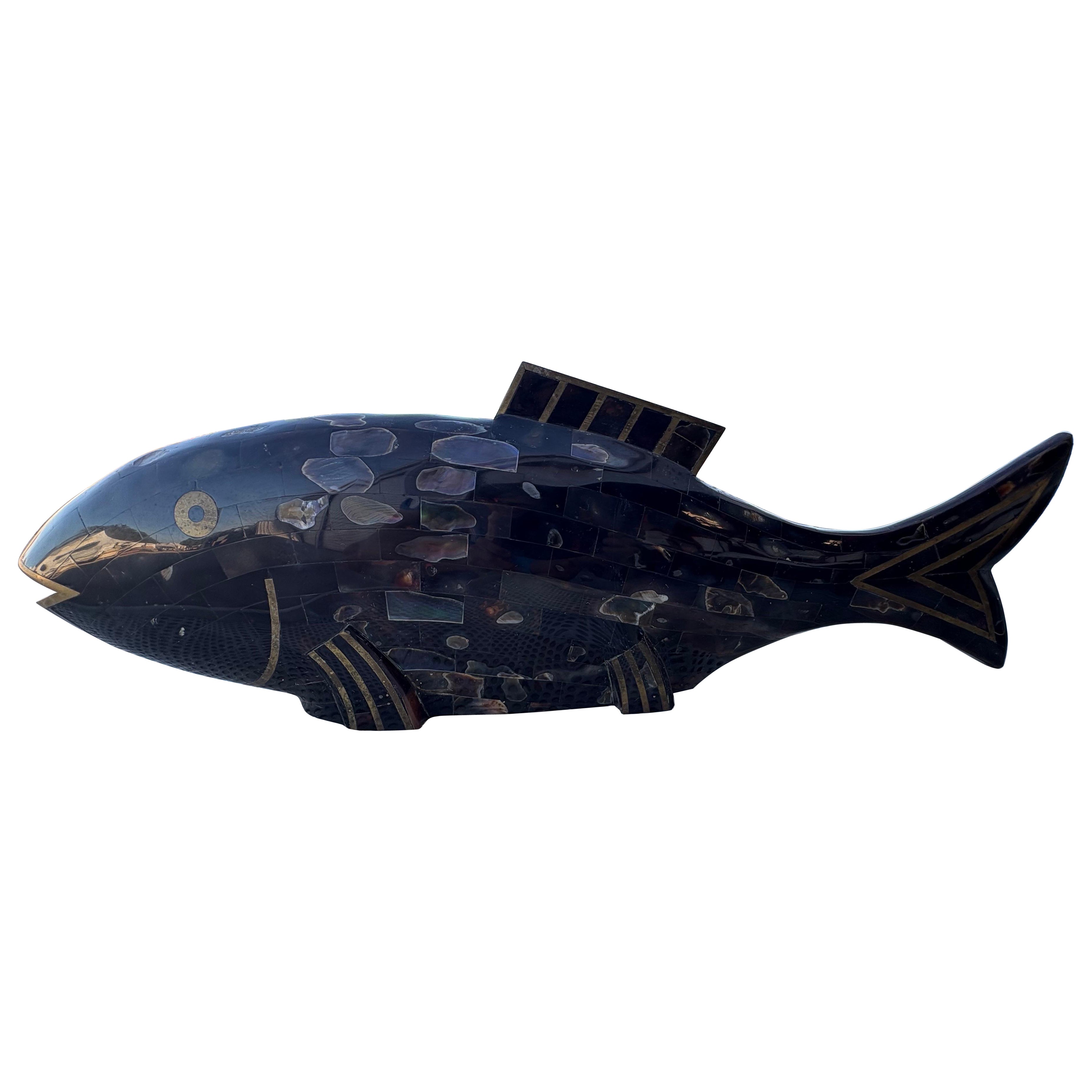 Poisson en corne et ormeau de Maitland Smith en vente