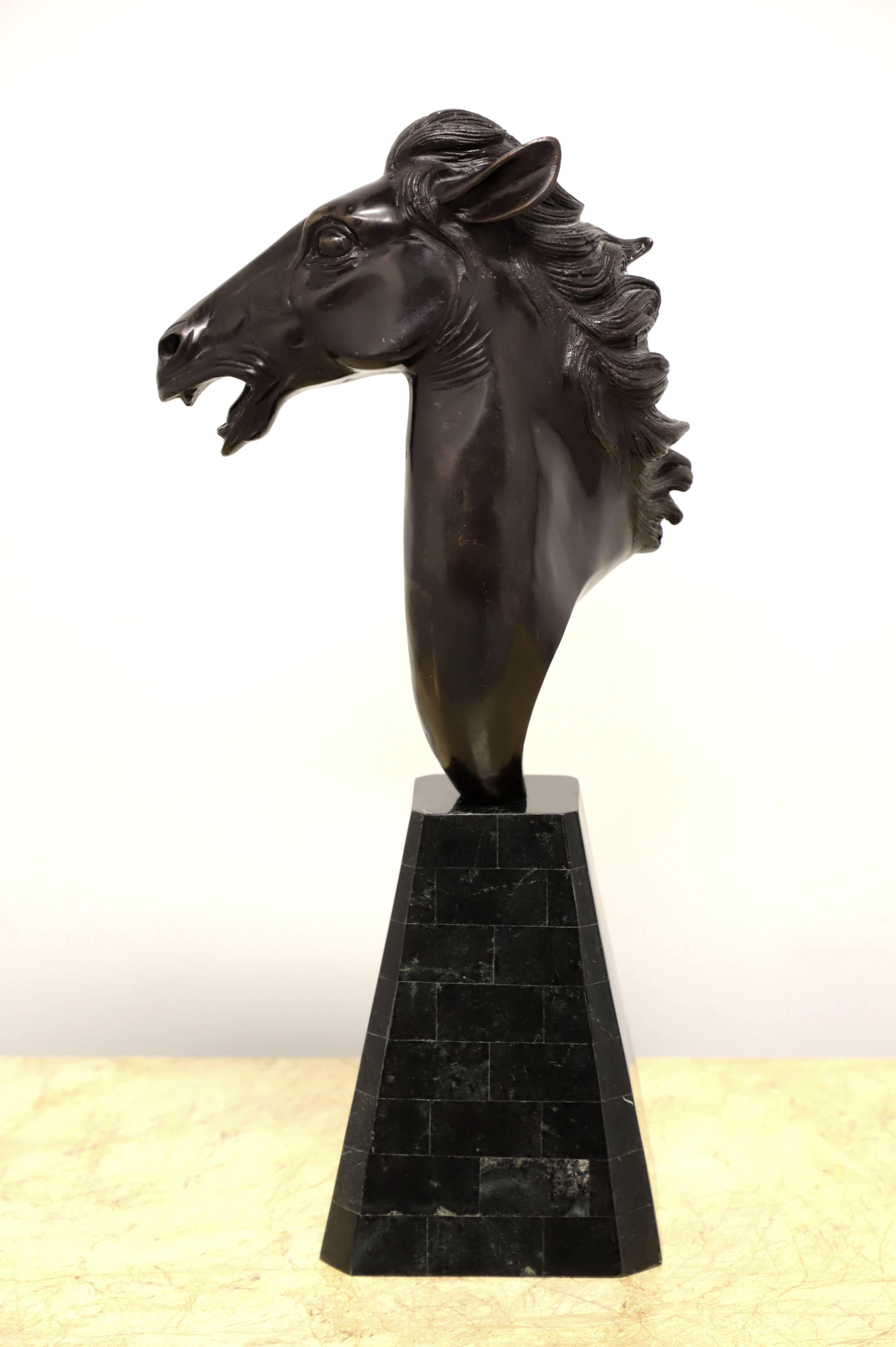 Philippine MAITLAND SMITH Horse Head Sculpture on Tessellated Marble Base For Sale