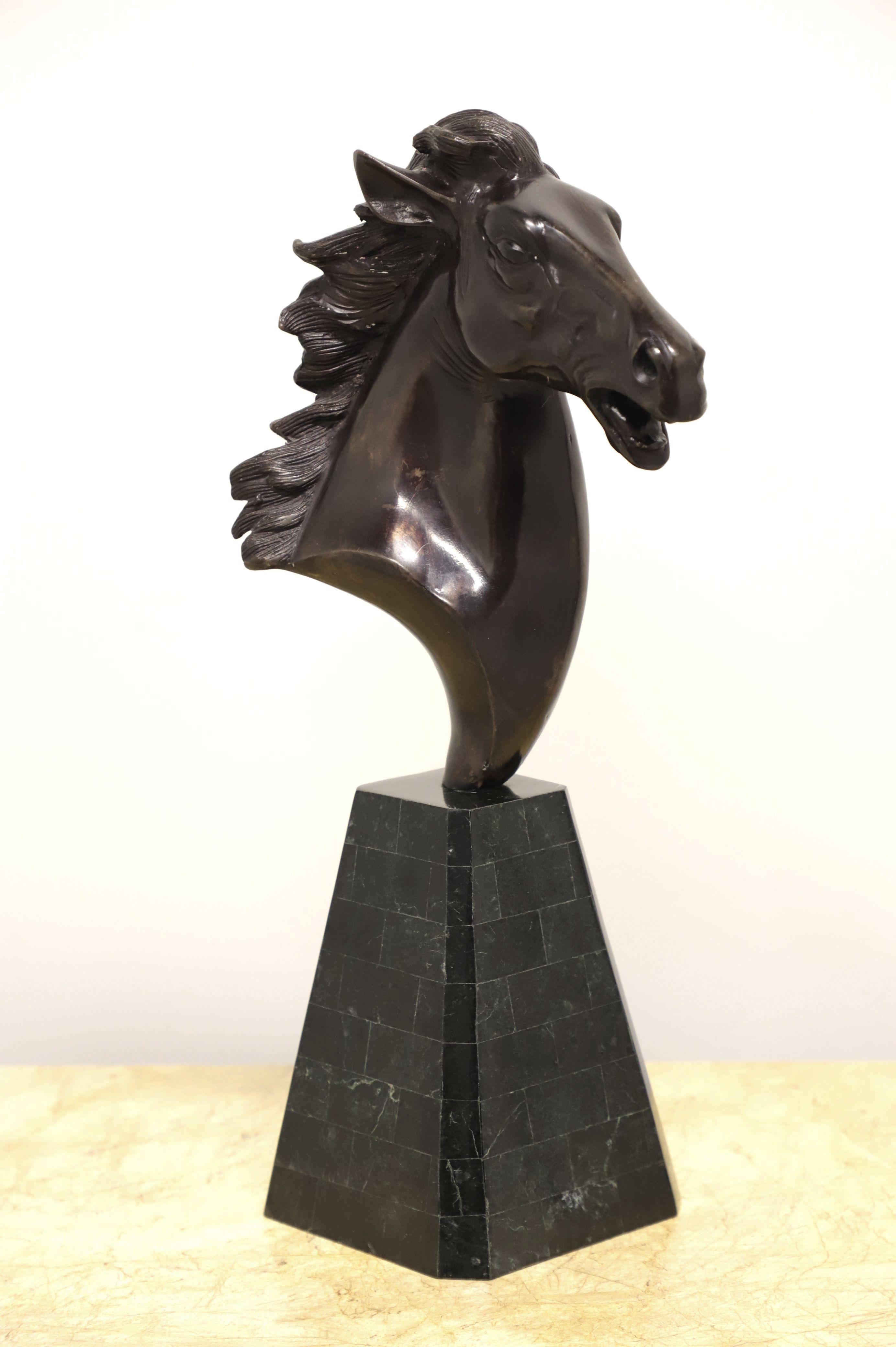 MAITLAND SMITH Horse Head Sculpture on Tessellated Marble Base For Sale 2