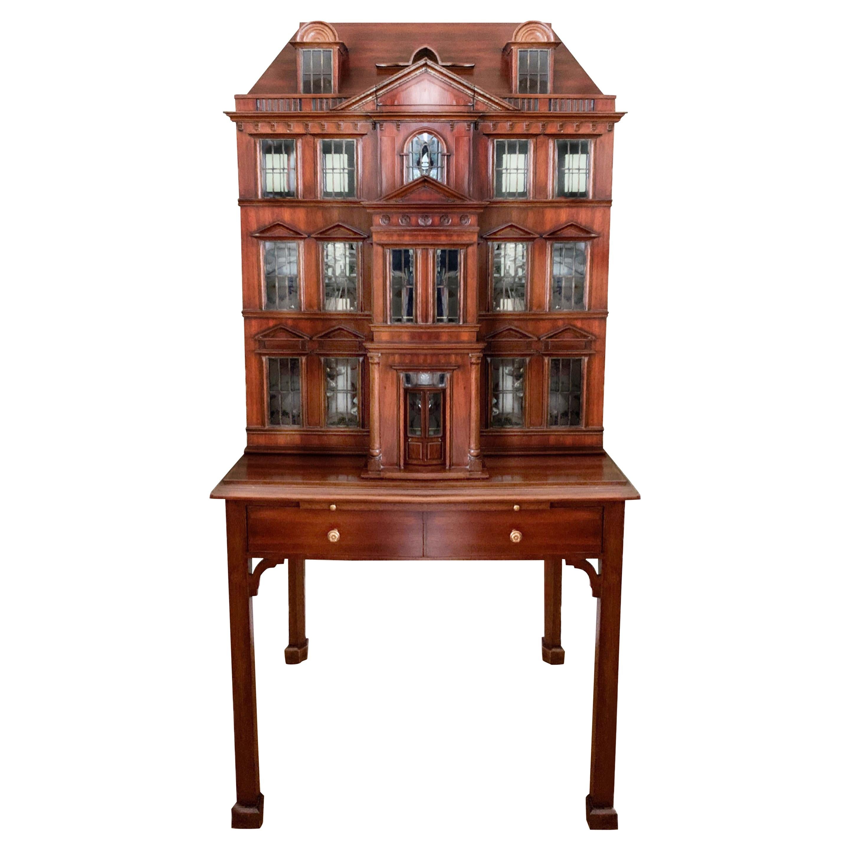 Maitland Smith Postmodern Victorian Dollhouse Illuminated Bar Cabinet Cupboard