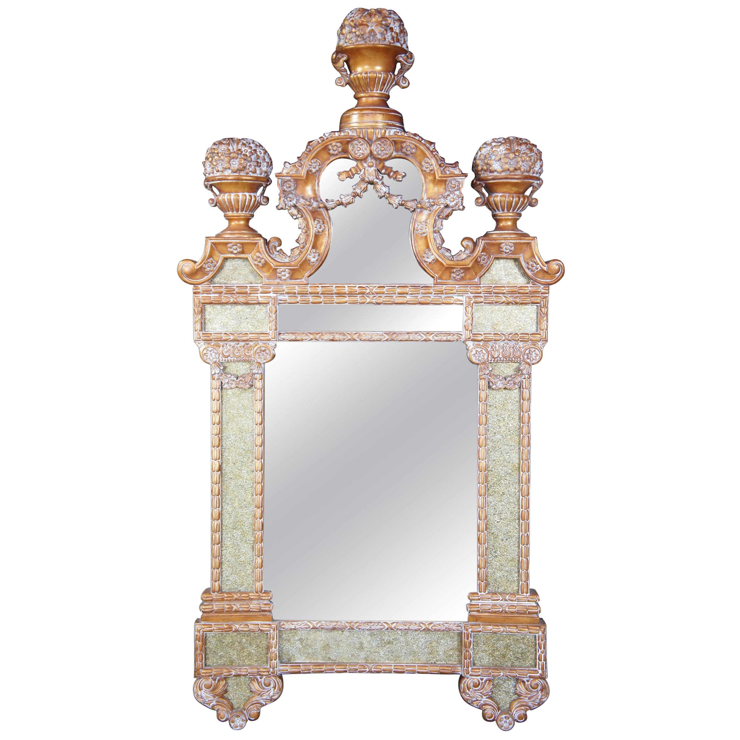 Maitland Smith Imperial Carved Neoclassical French Inspired Hanging Mirror
