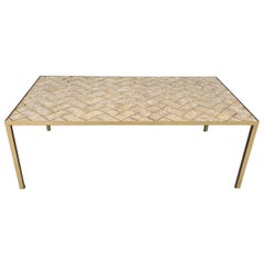 Maitland-Smith Inlaid Capiz Shell Coffee Table