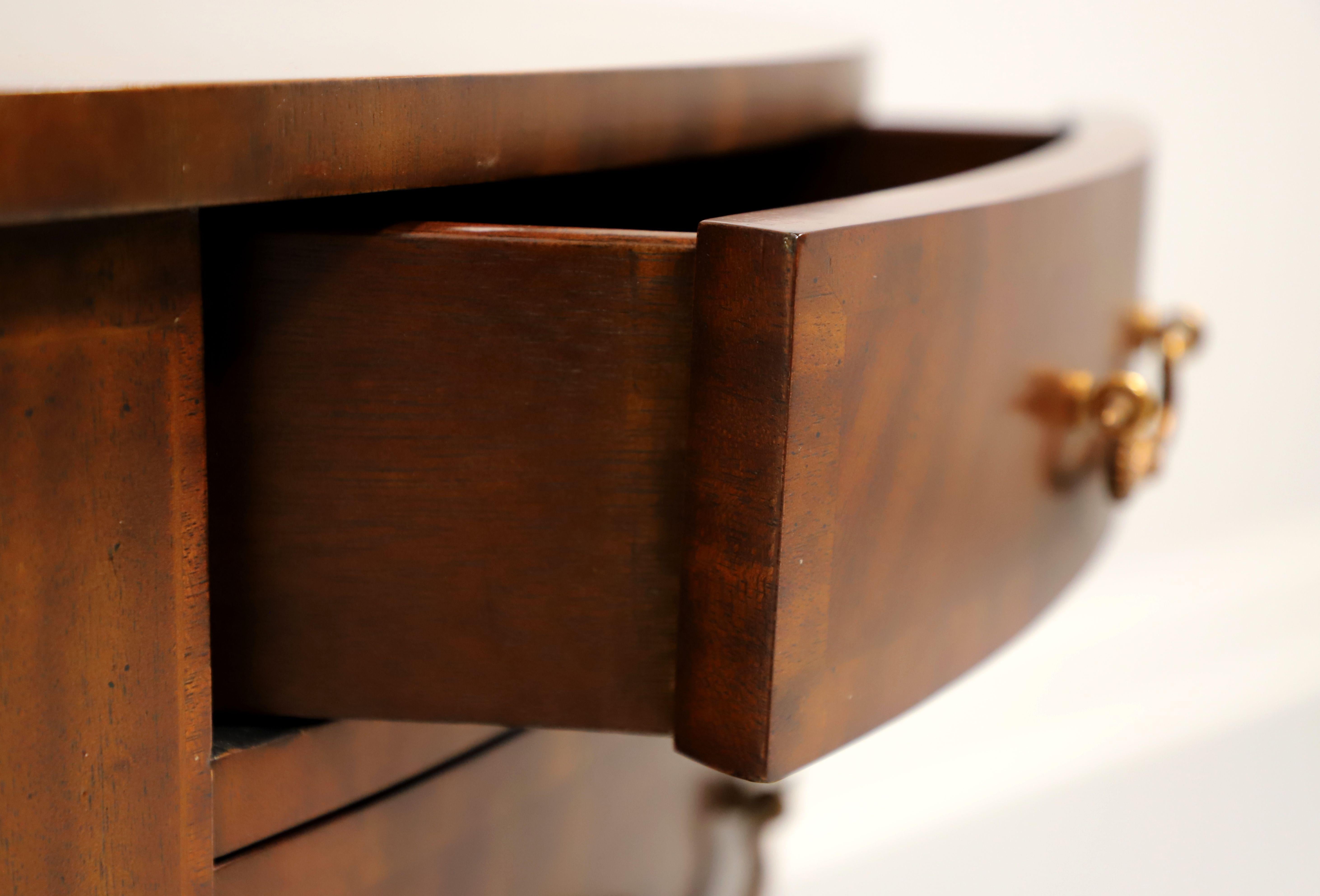 MAITLAND SMITH Inlaid Flame Mahogany Regency Demilune Commode Chest 4