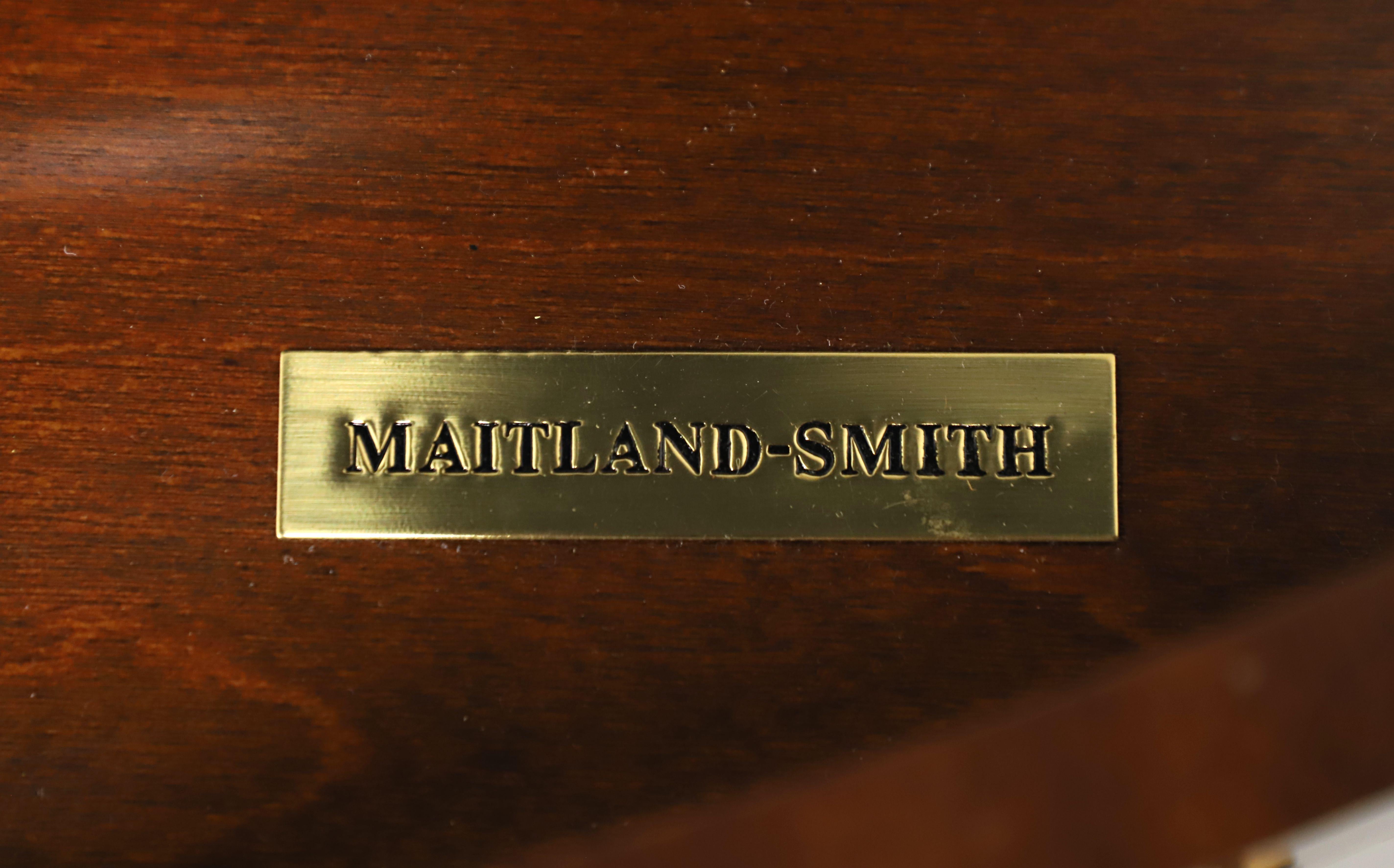 MAITLAND SMITH Inlaid Flame Mahogany Regency Demilune Commode Chest 5
