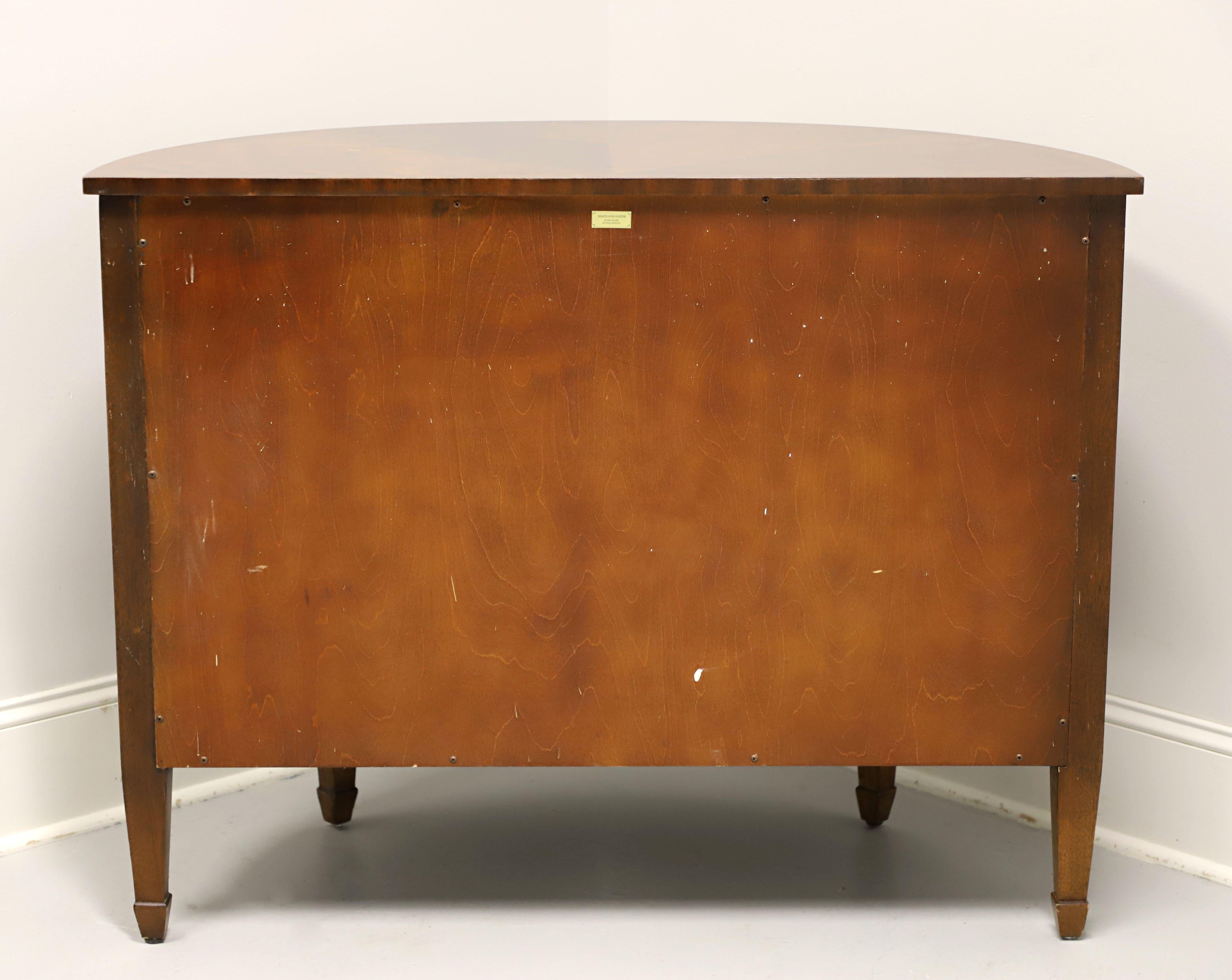 Philippine MAITLAND SMITH Inlaid Flame Mahogany Regency Demilune Commode Chest