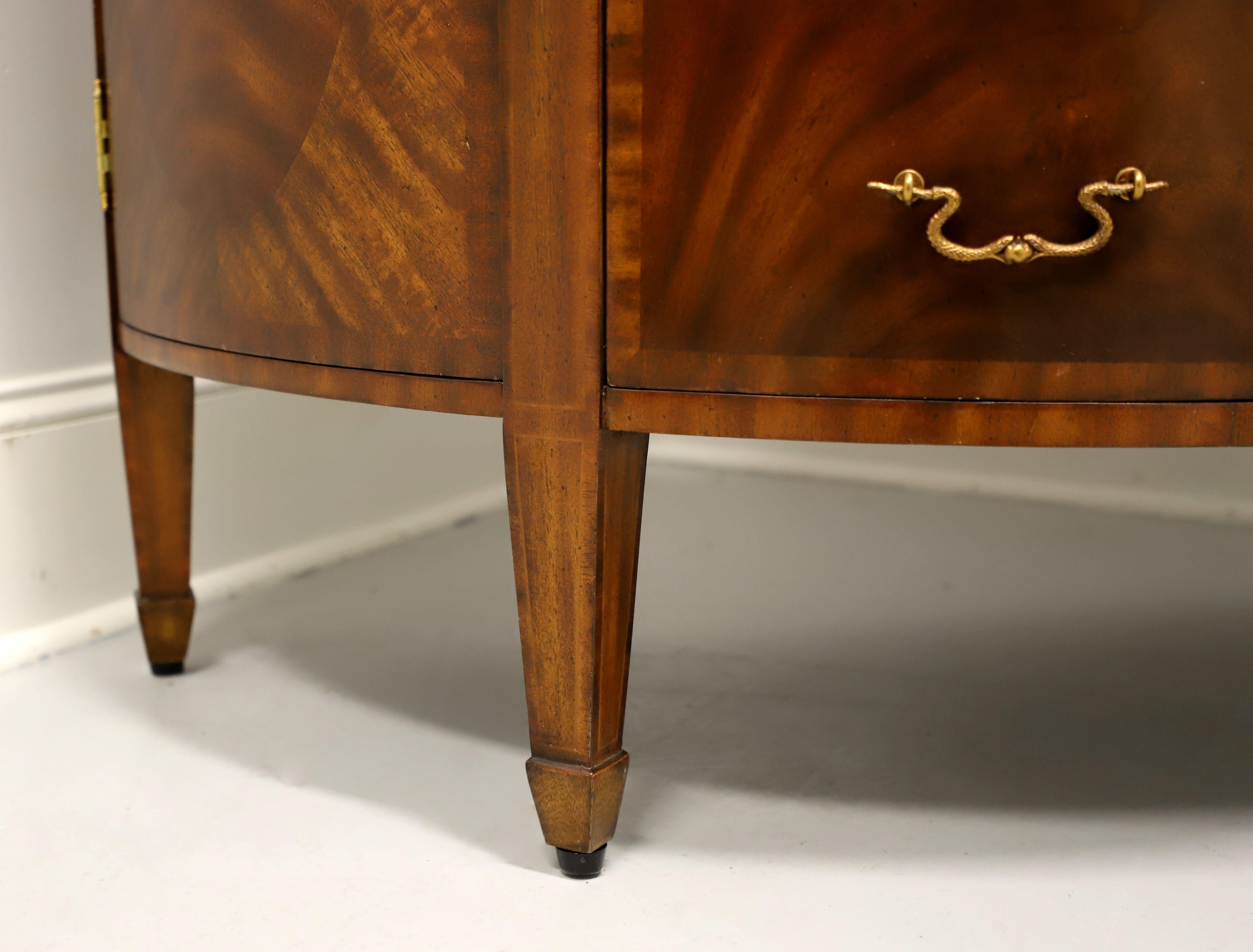 MAITLAND SMITH Inlaid Flame Mahogany Regency Demilune Commode Chest 1