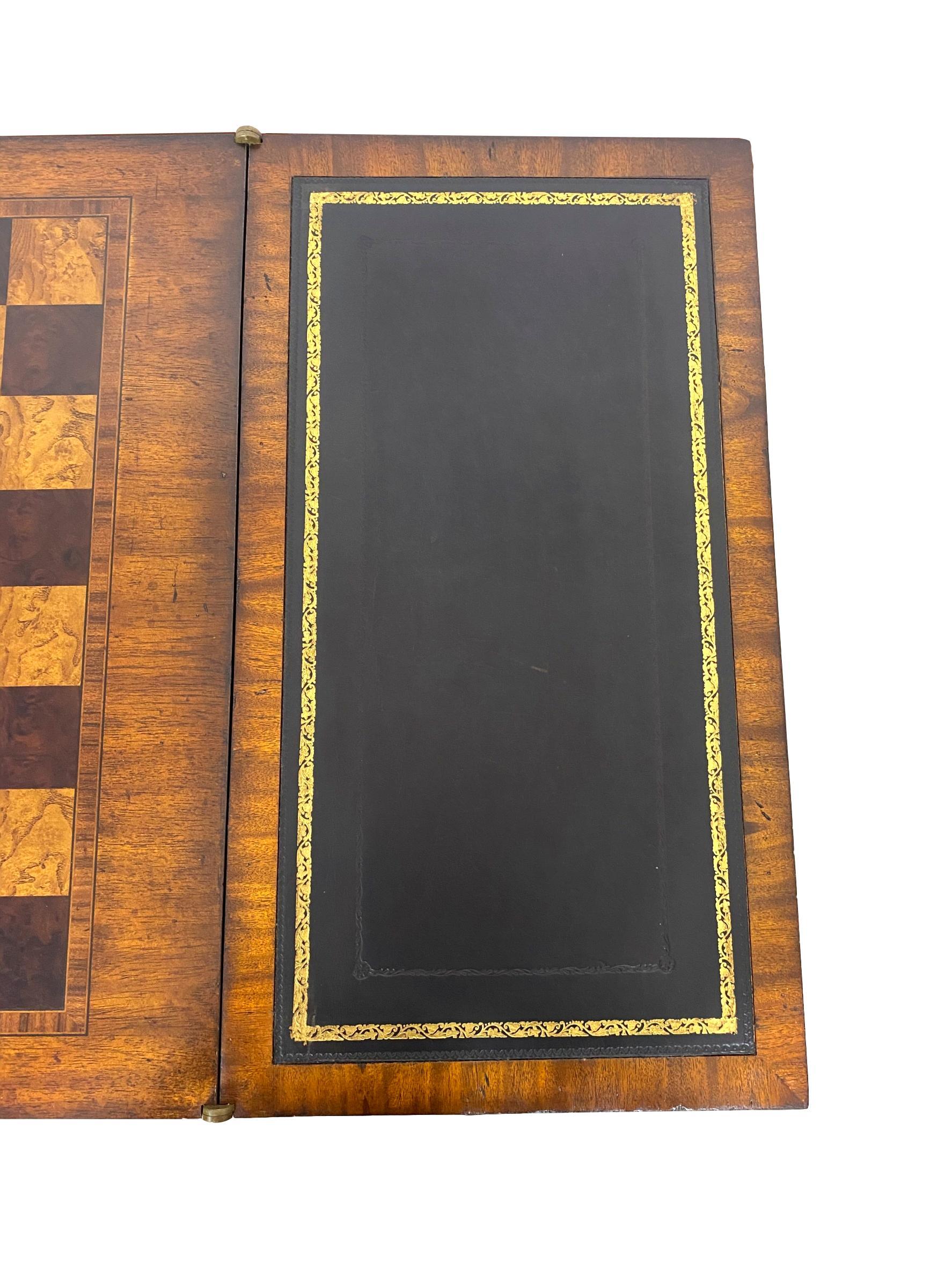 Maitland-Smith Inlaid with Exotic Woods Marquetry Game Table Chess 3