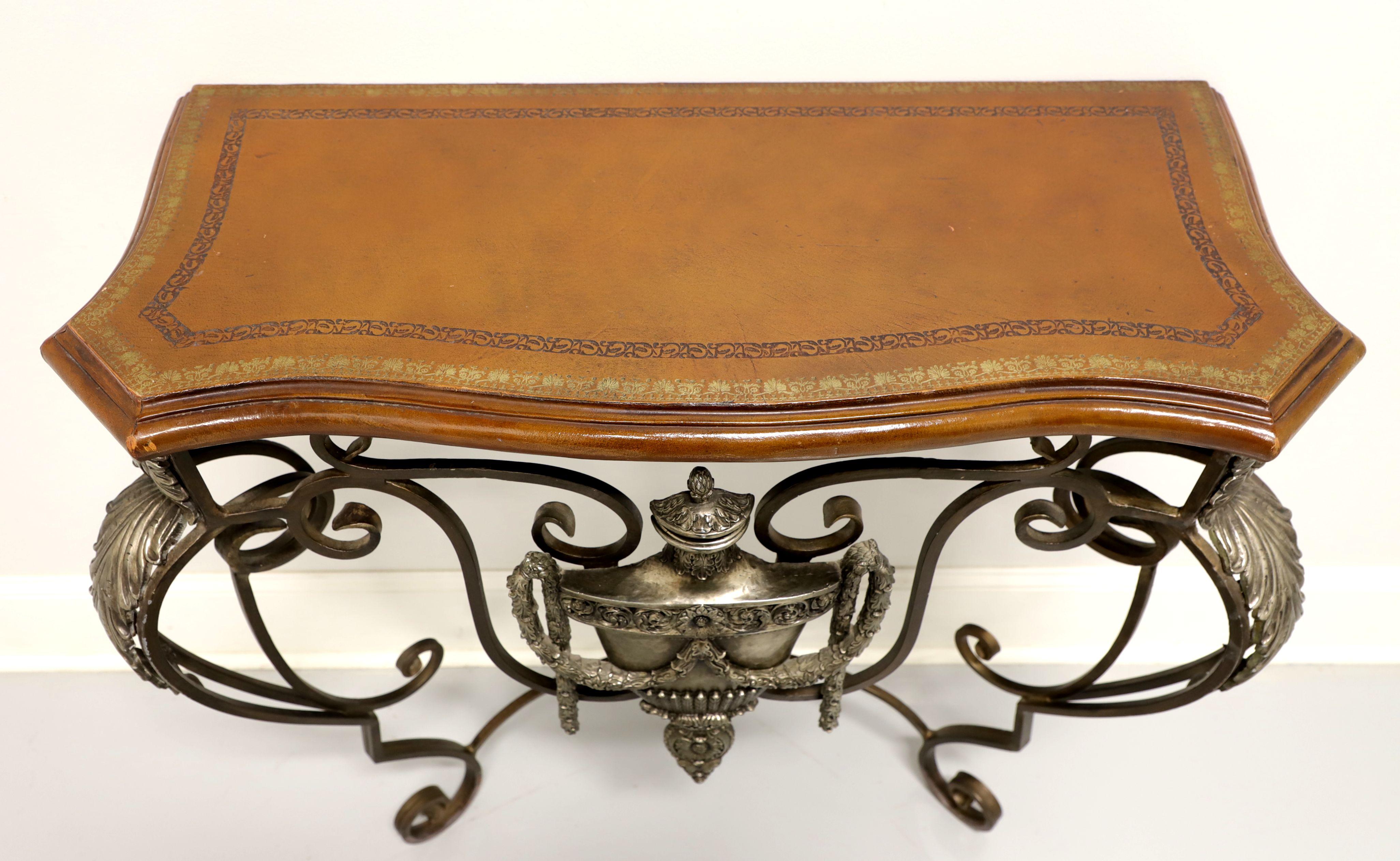 Philippine MAITLAND SMITH Iron & Tooled Leather Pier Table / Wall Console
