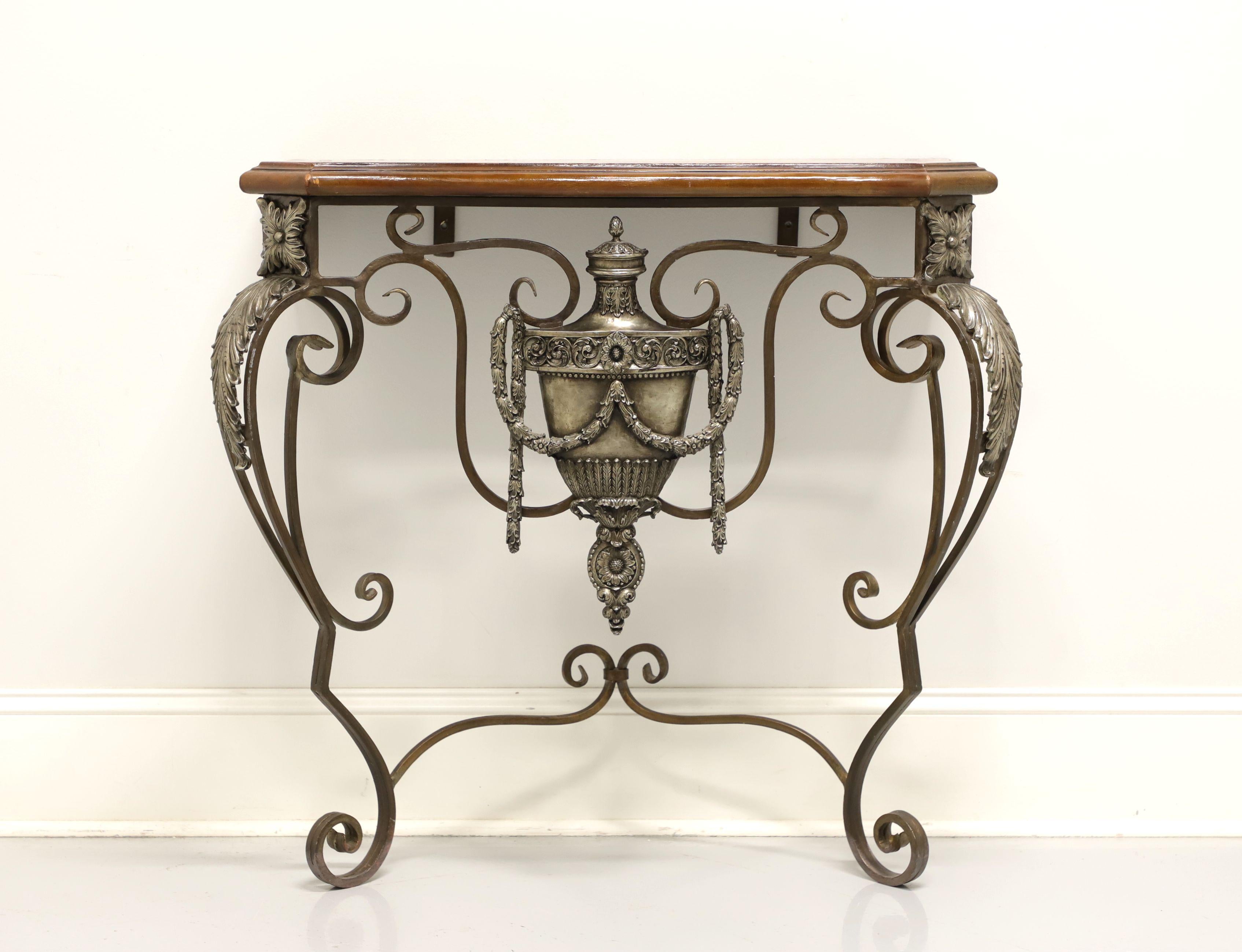 MAITLAND SMITH Iron & Tooled Leather Pier Table / Wall Console 3