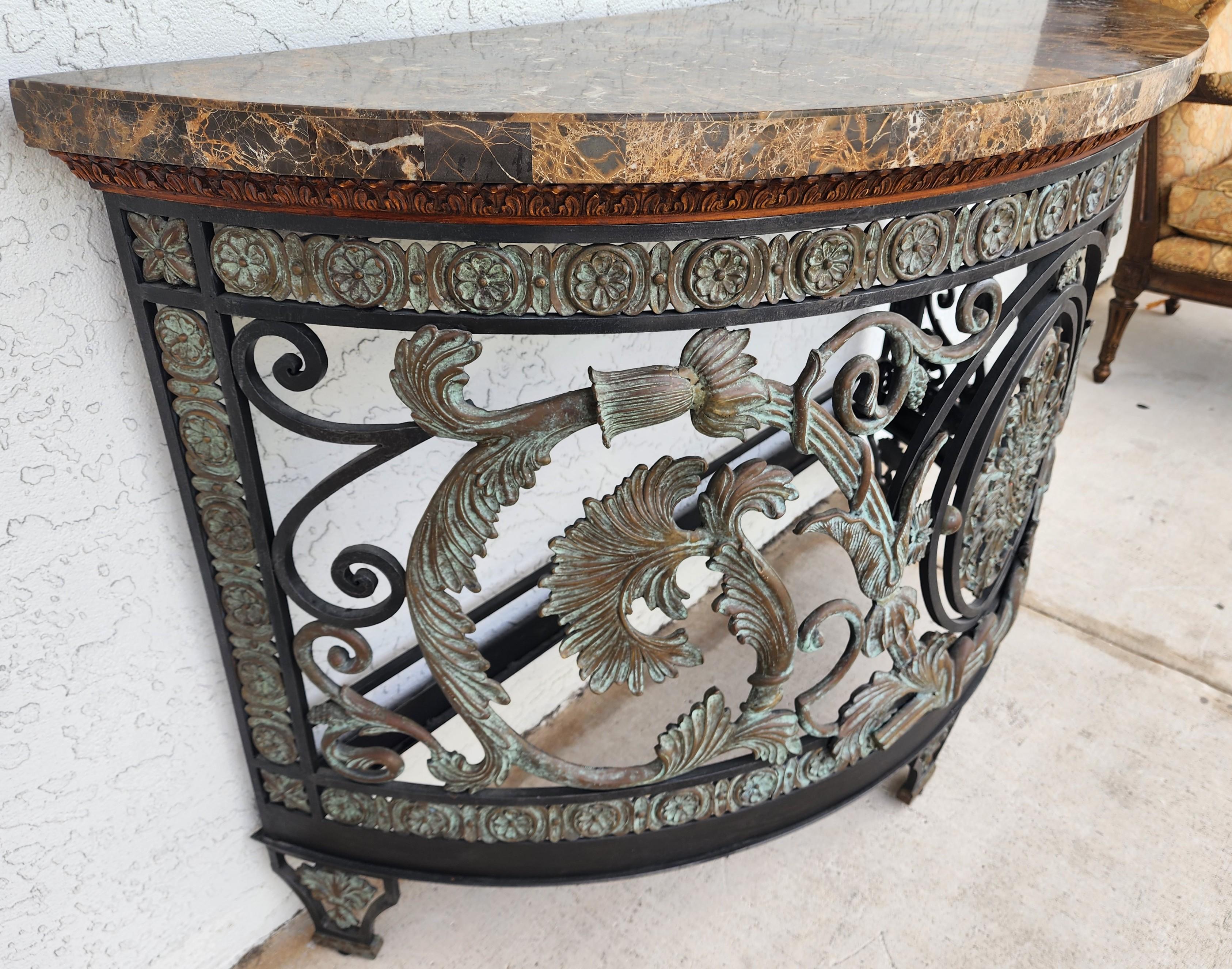 Maitland Smith Italian Console Table Demilune For Sale 7