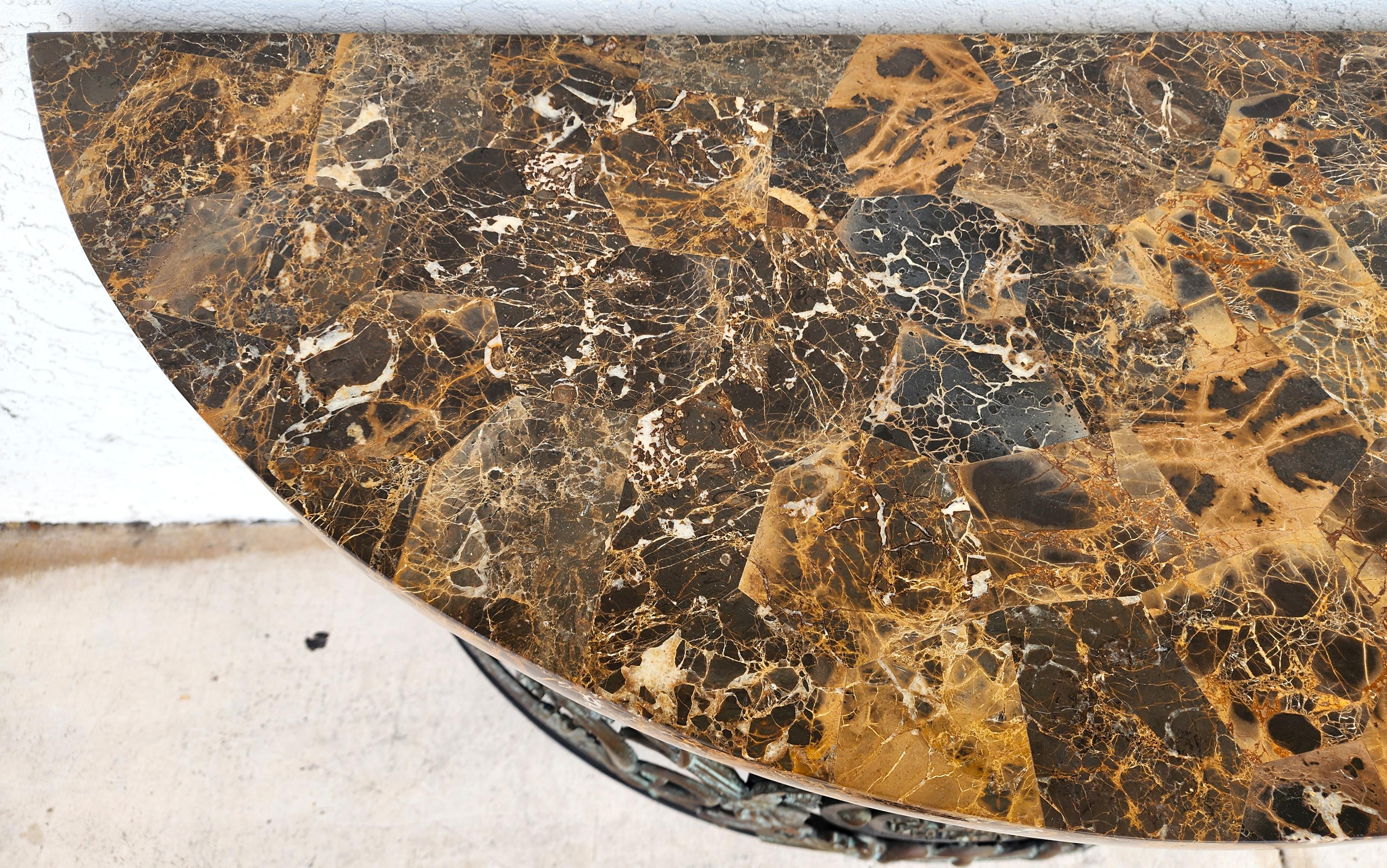 Maitland Smith Italian Console Table Demilune For Sale 8