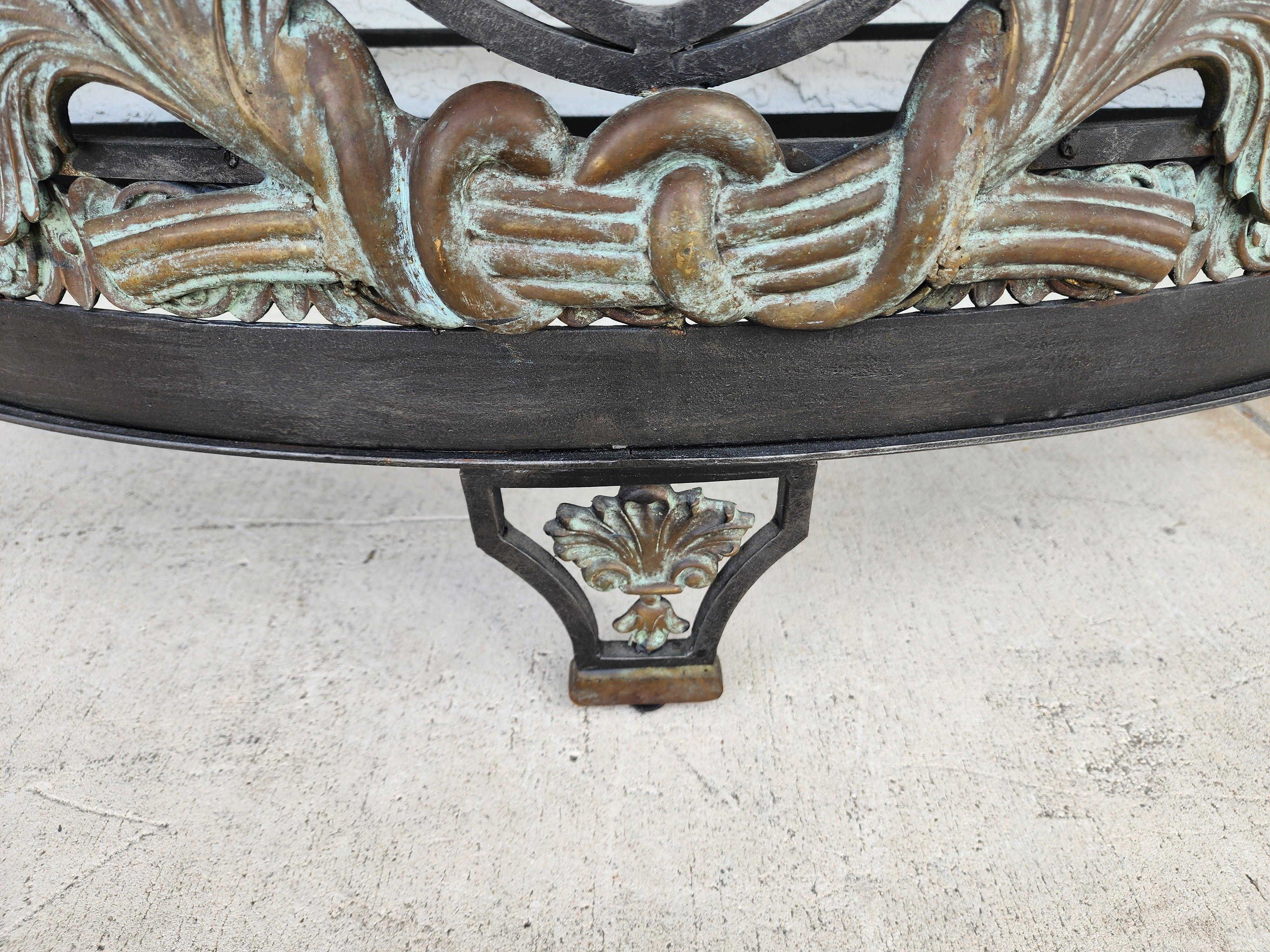 Brass Maitland Smith Italian Console Table Demilune For Sale