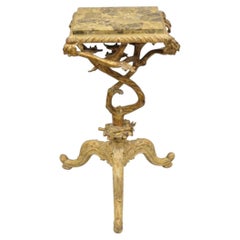Maitland Smith Italian Grotto Style Branch and Bird Figural Pedestal Side Table