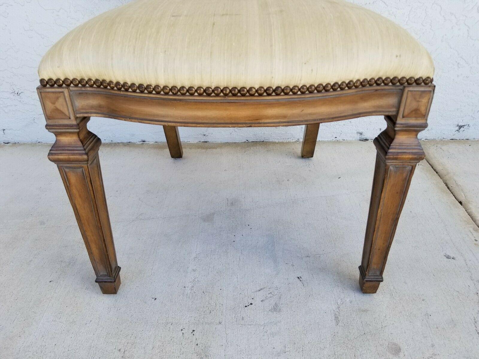 Offering One Of Our Recent Palm Beach Estate Fine Lighting Acquisitions Of A
Maitland Smith Italian Provincial Brass Nail Trim Dining Accent Chair

Approximate Measurements in Inches
48 1/2