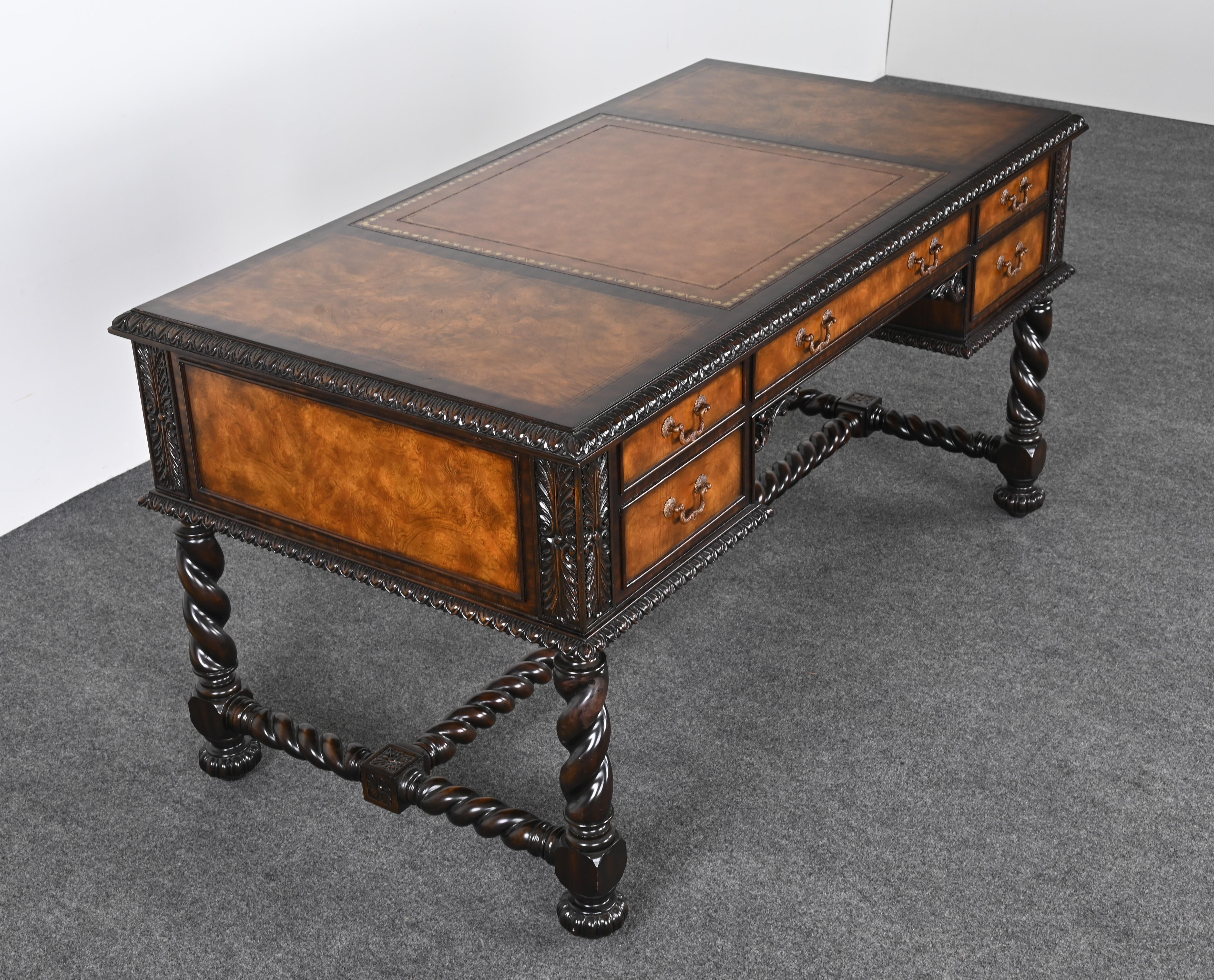 Maitland Smith Jacobean Style Desk Signed 4