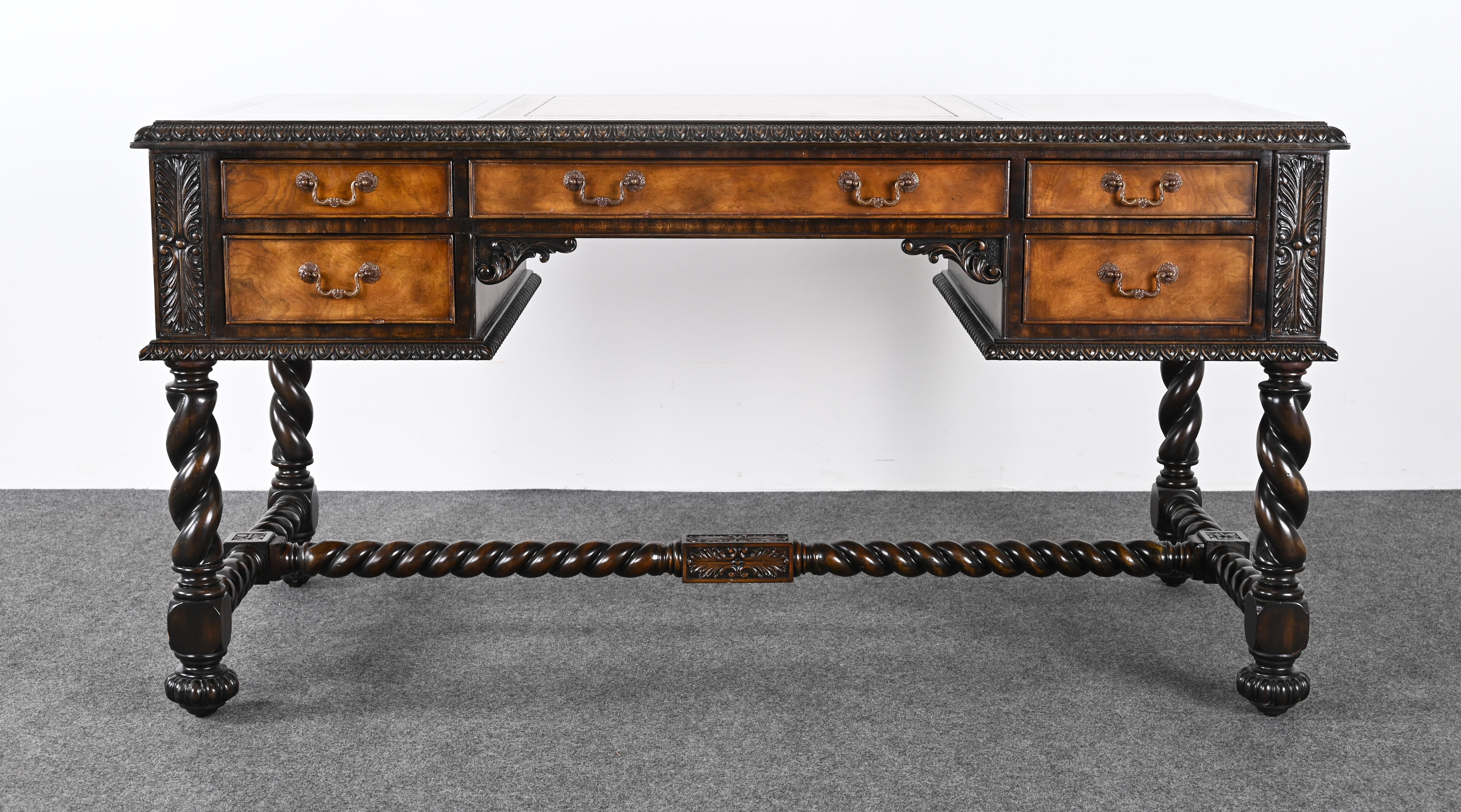 Maitland Smith Jacobean Style Desk Signed 11