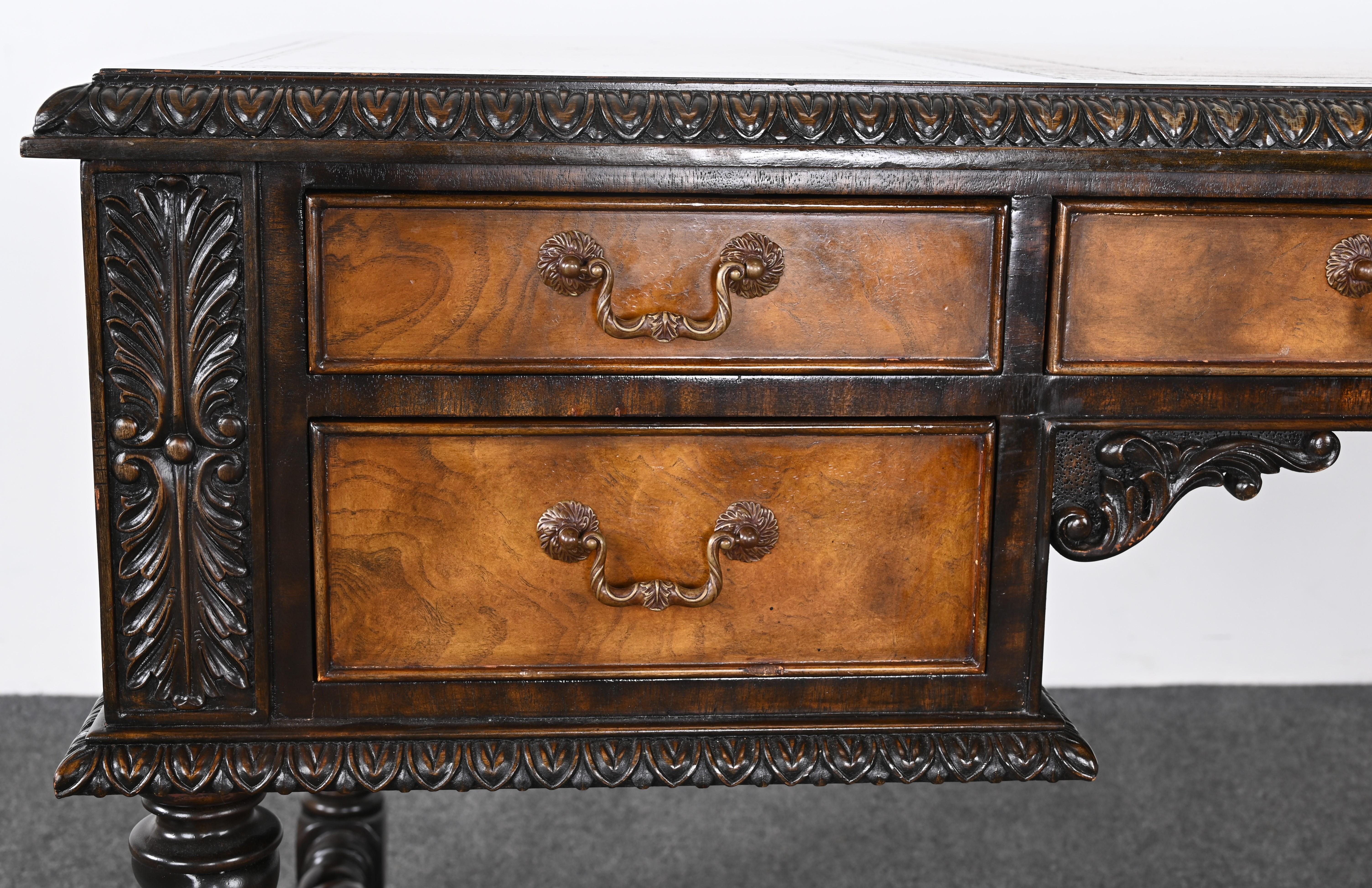 Maitland Smith Jacobean Style Desk Signed 14