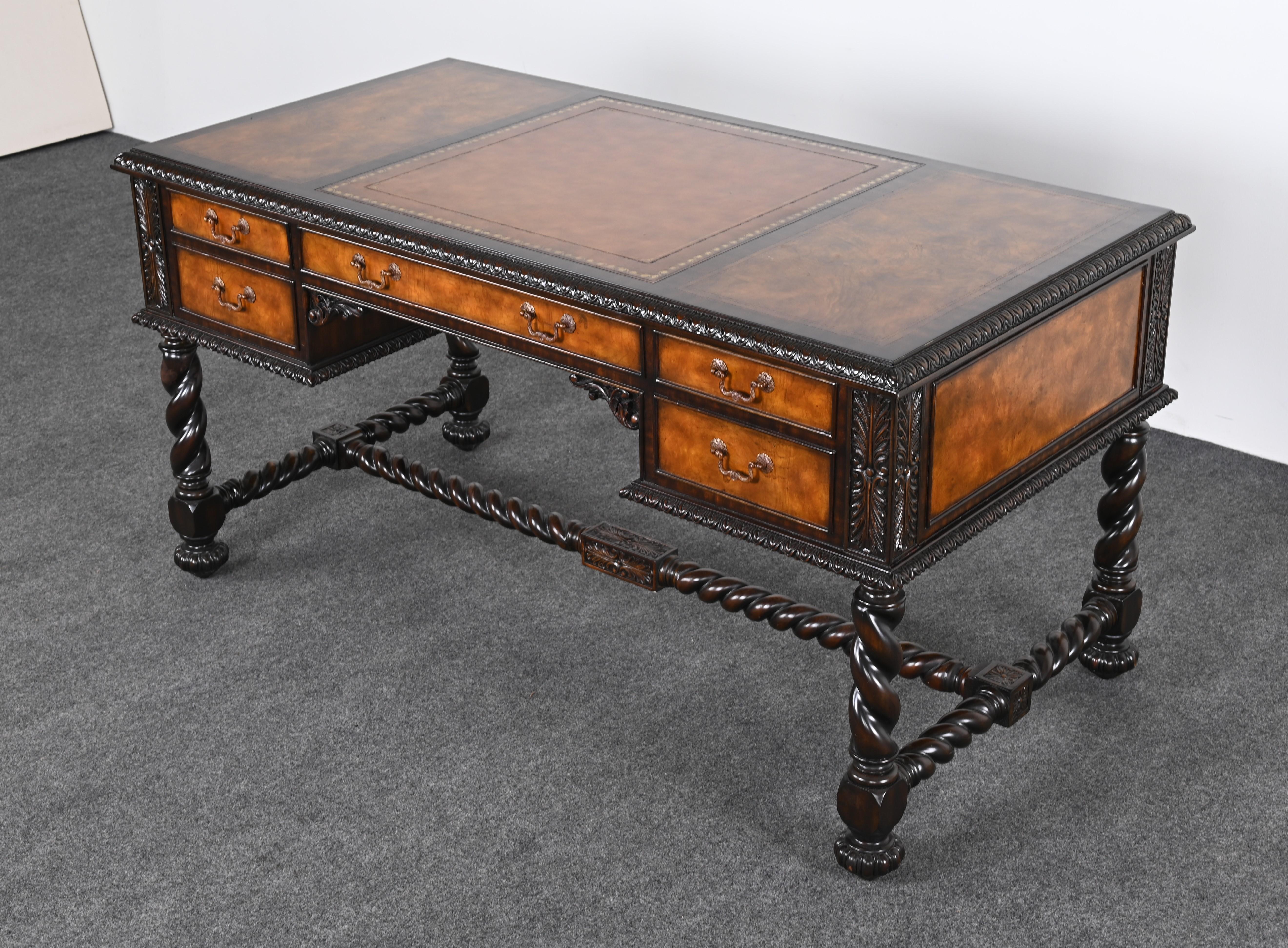 Maitland Smith Jacobean Style Desk Signed 1