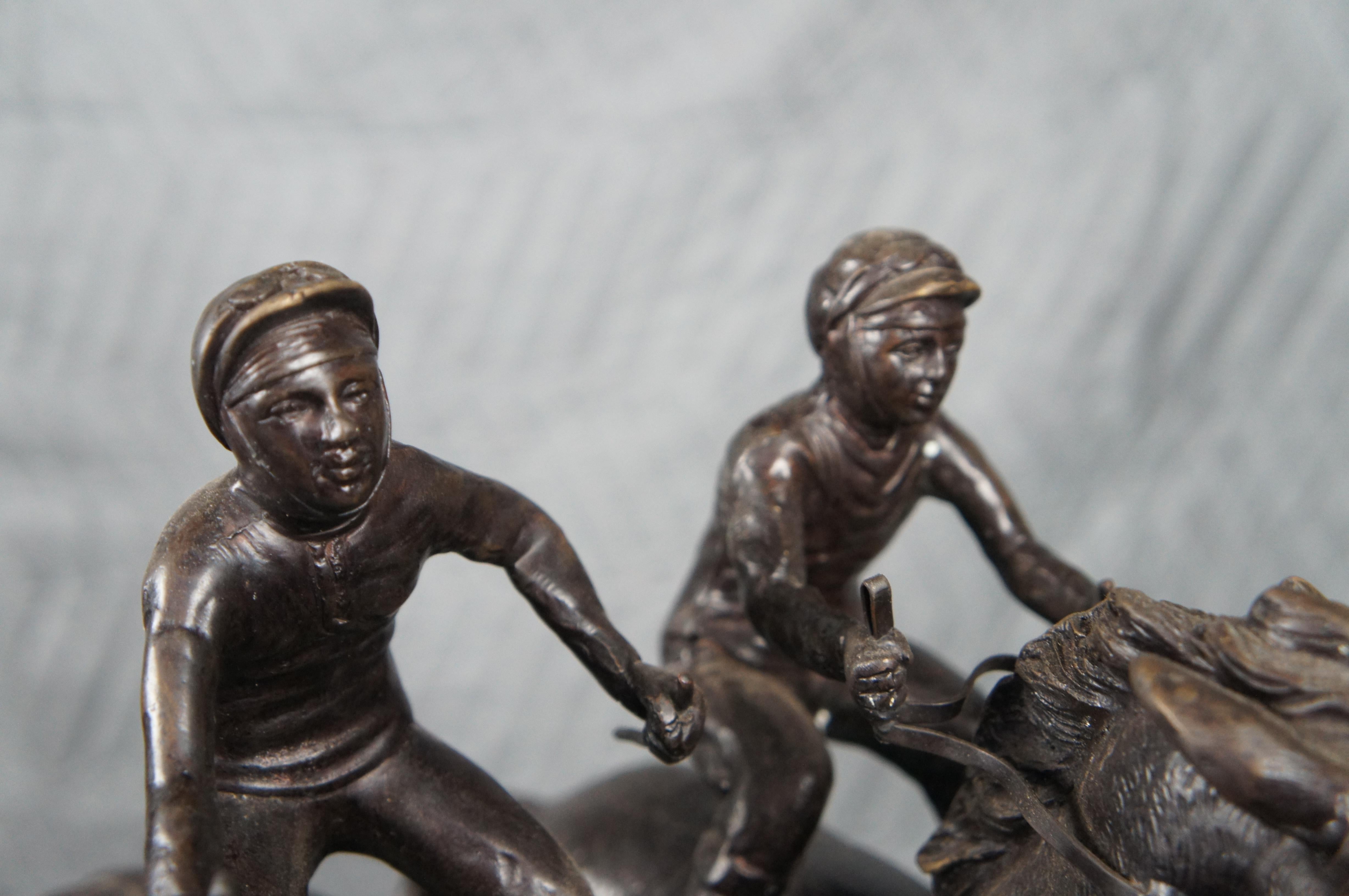 Statue de course équestre Maitland Smith Jockeys on Horse en bronze 18 pouces en vente 5