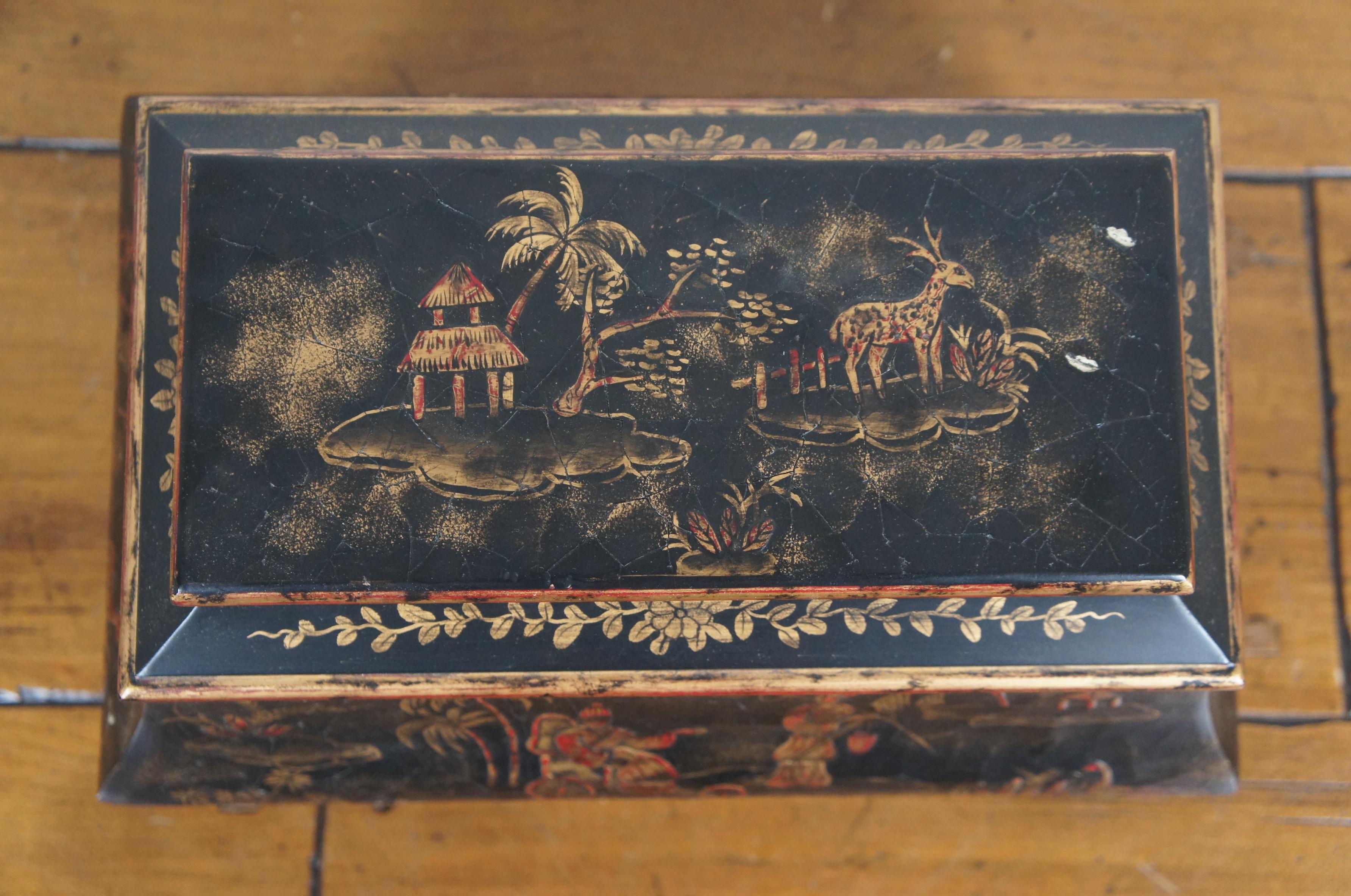 20th Century Maitland Smith Lacquered Chinese Chinoiserie Keepsake Trinket Box 15