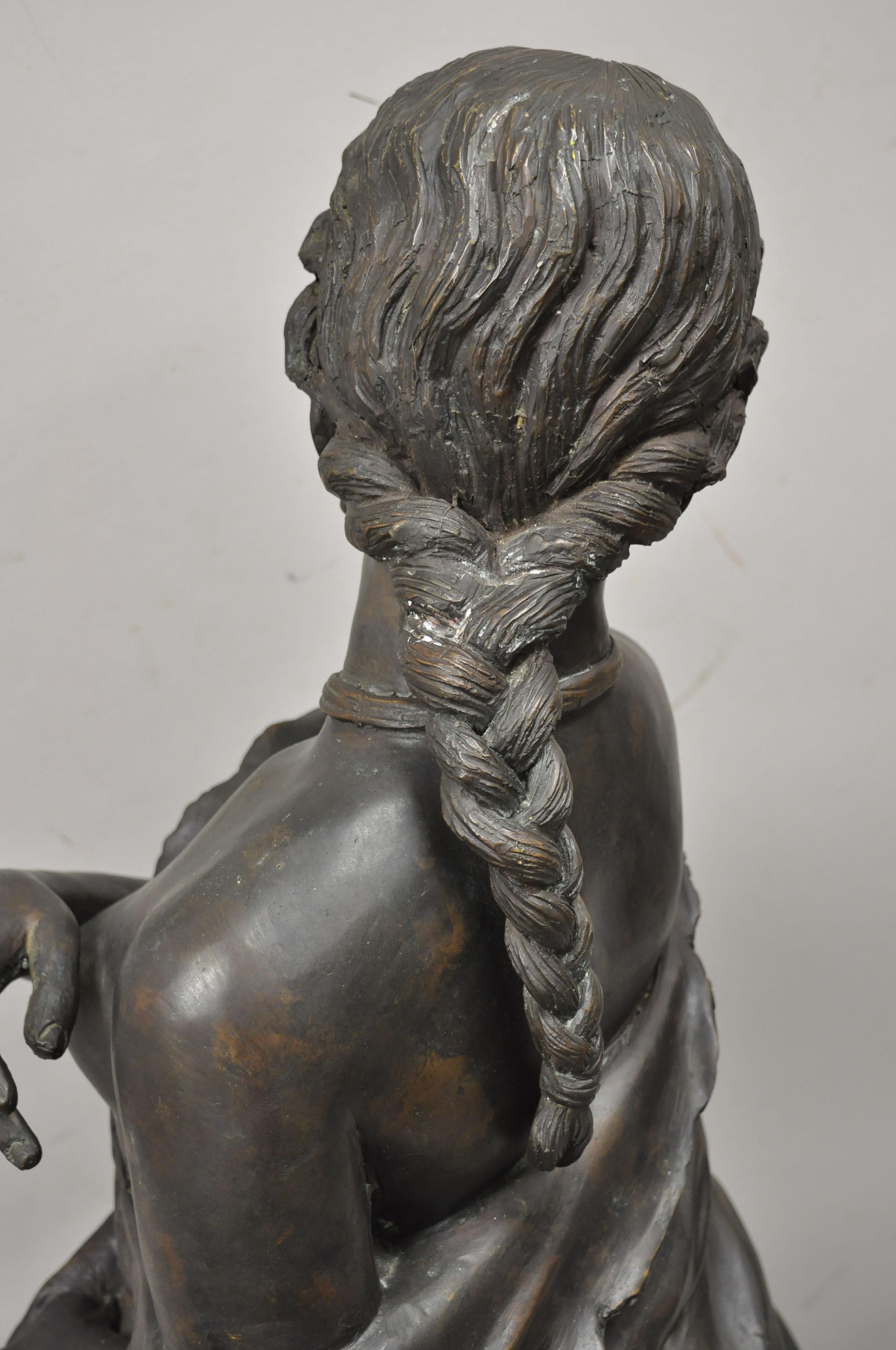 Große Bronzeskulptur einer Mädchenstatue im viktorianischen Stil von Maitland Smith im Angebot 2