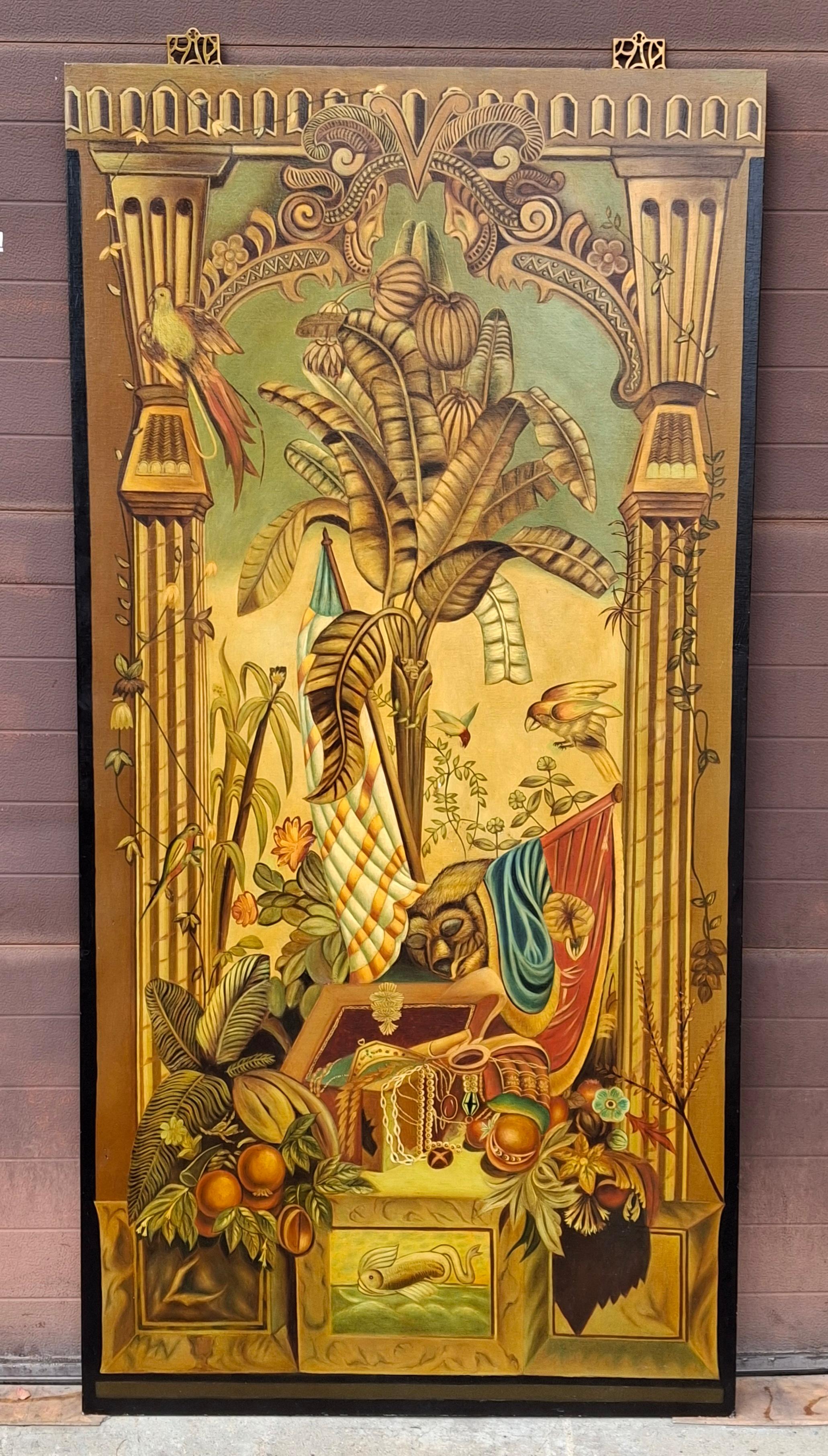 Eine große Maitland Smith Öl Hand gemalt Leinwand auf Holzplatte.
Maßnahmen 36 