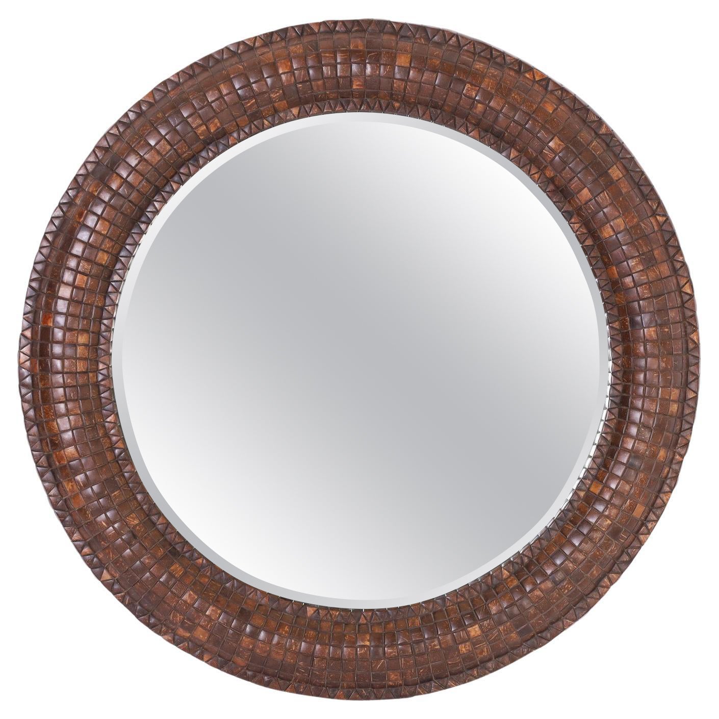 Maitland-Smith Large Round Coconut Shell Mirror