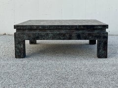 Maitland-Smith Large Square Coffee Table with Patinated Copper Patchwork Tiles