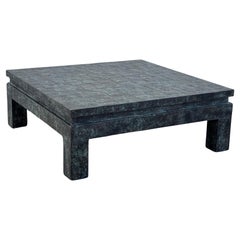 Maitland-Smith Large Square Coffee Table with Patinated Copper Patchwork Tiles