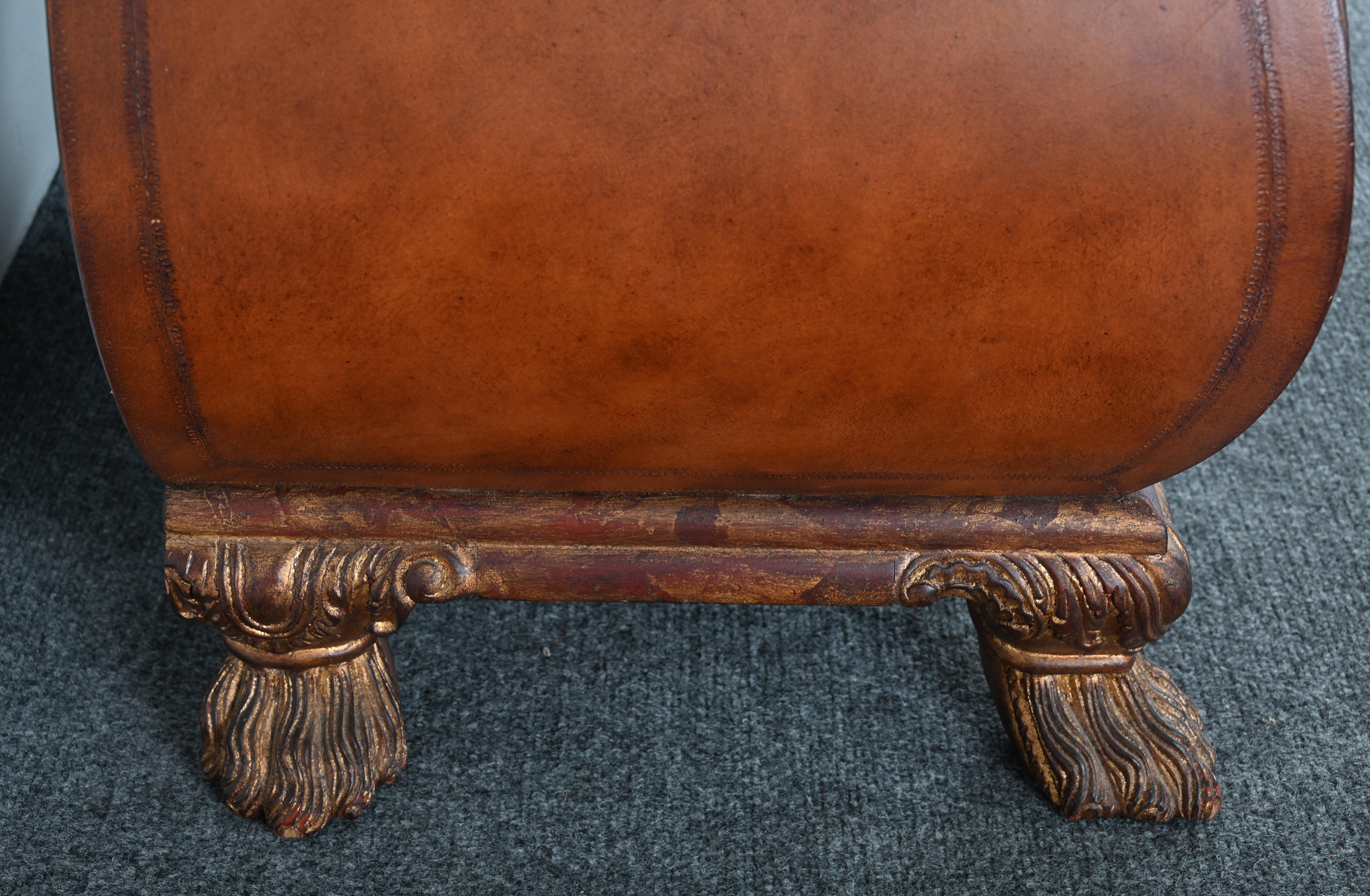 Maitland Smith Leather Bombe Baker-Style Chest For Sale 13