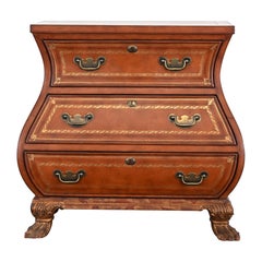 Maitland Smith Leather Bombe Baker-Style Chest