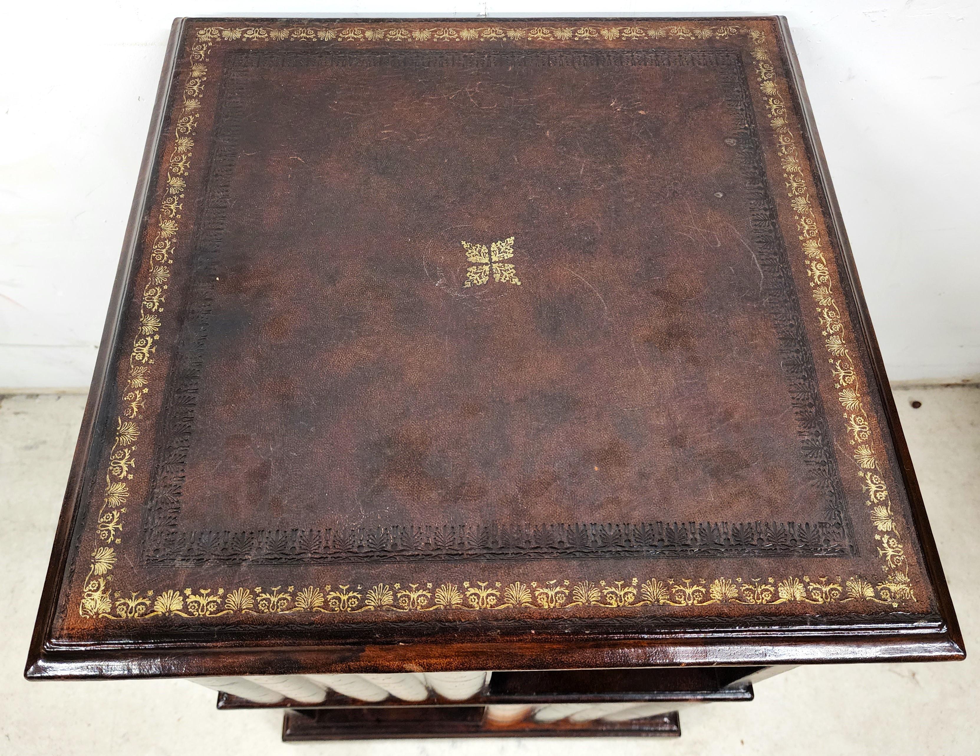 Maitland Smith Leather Book Nightstand Side Table For Sale 3