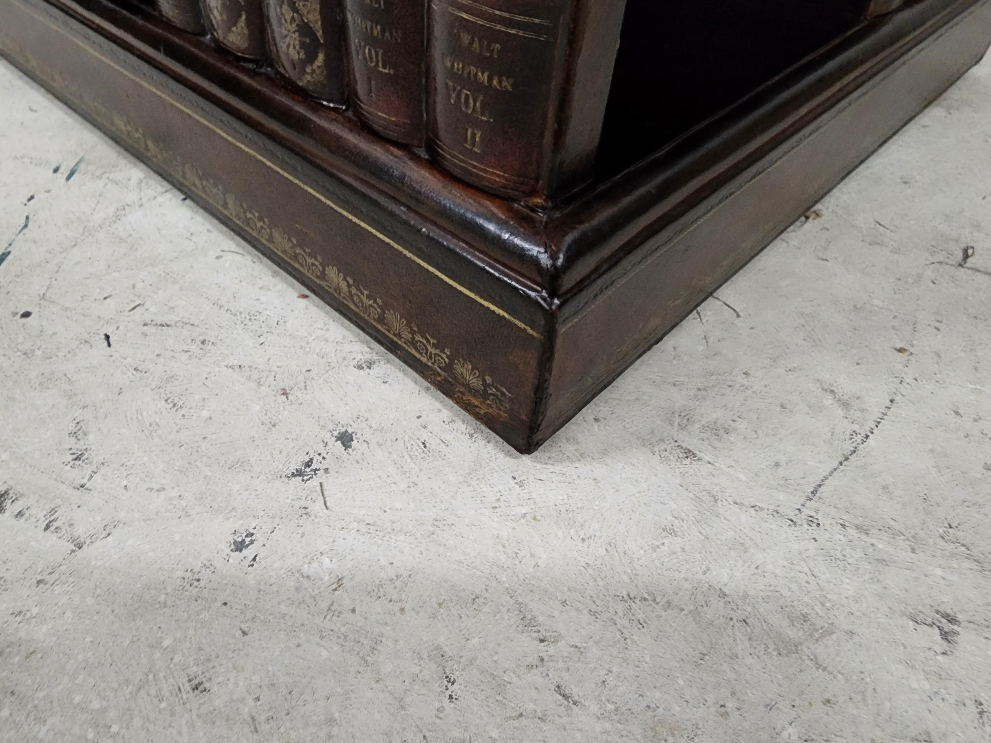 Maitland Smith Leather Book Nightstand Side Table For Sale 5