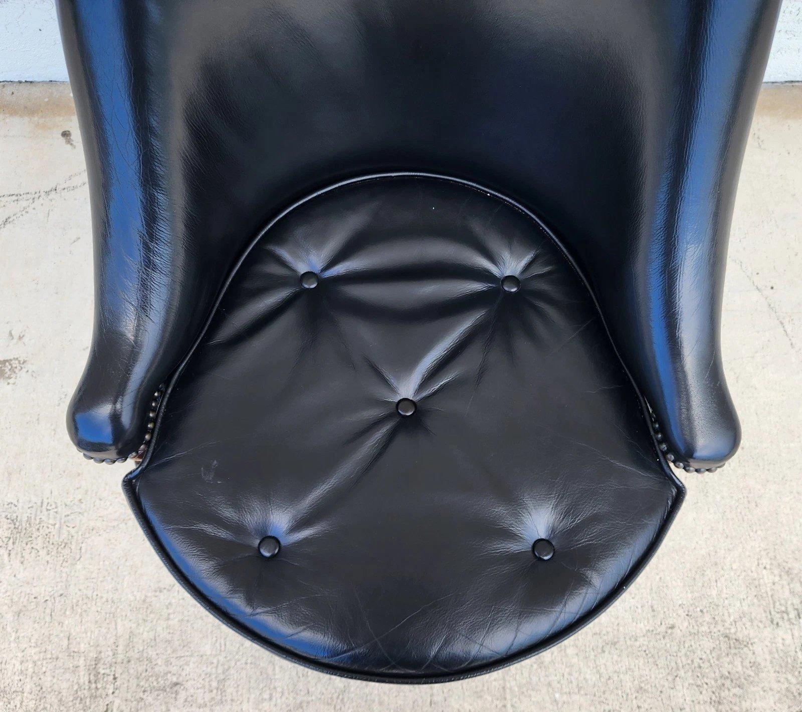 Maitland Smith Leather Chair Swivel Game Desk For Sale 9