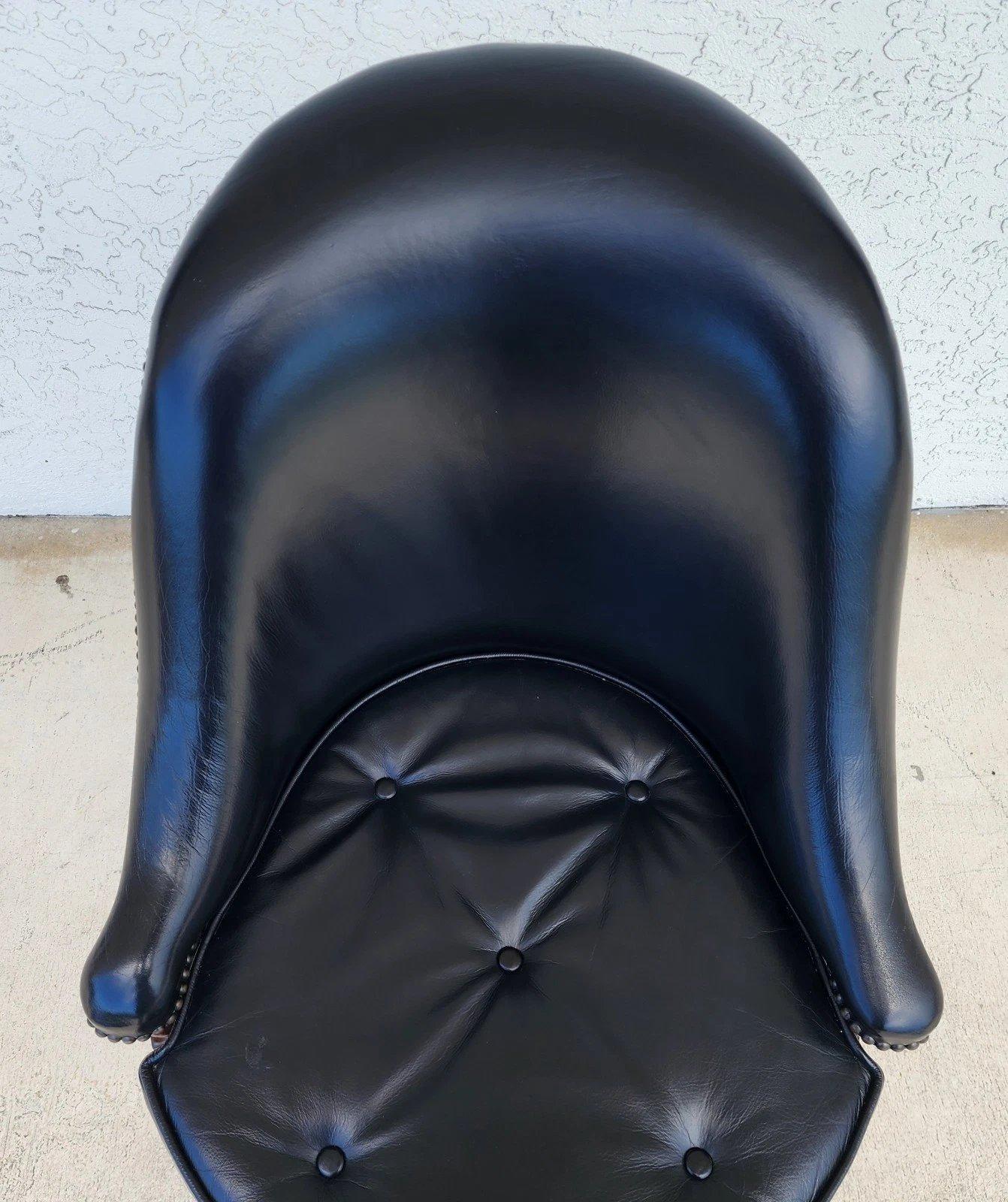 Maitland Smith Leather Chair Swivel Game Desk For Sale 10