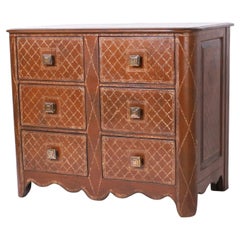 Maitland-Smith Leather Clad Chest or Commode