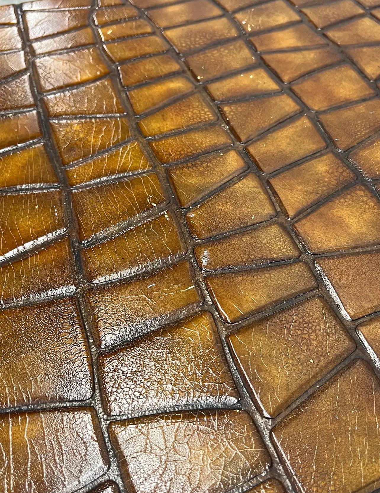 Maitland Smith Leather Claw Foot Trunk Coffee Table 5
