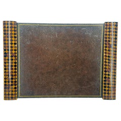 Vintage Maitland Smith Leather Embossed Executive Desk Blotter