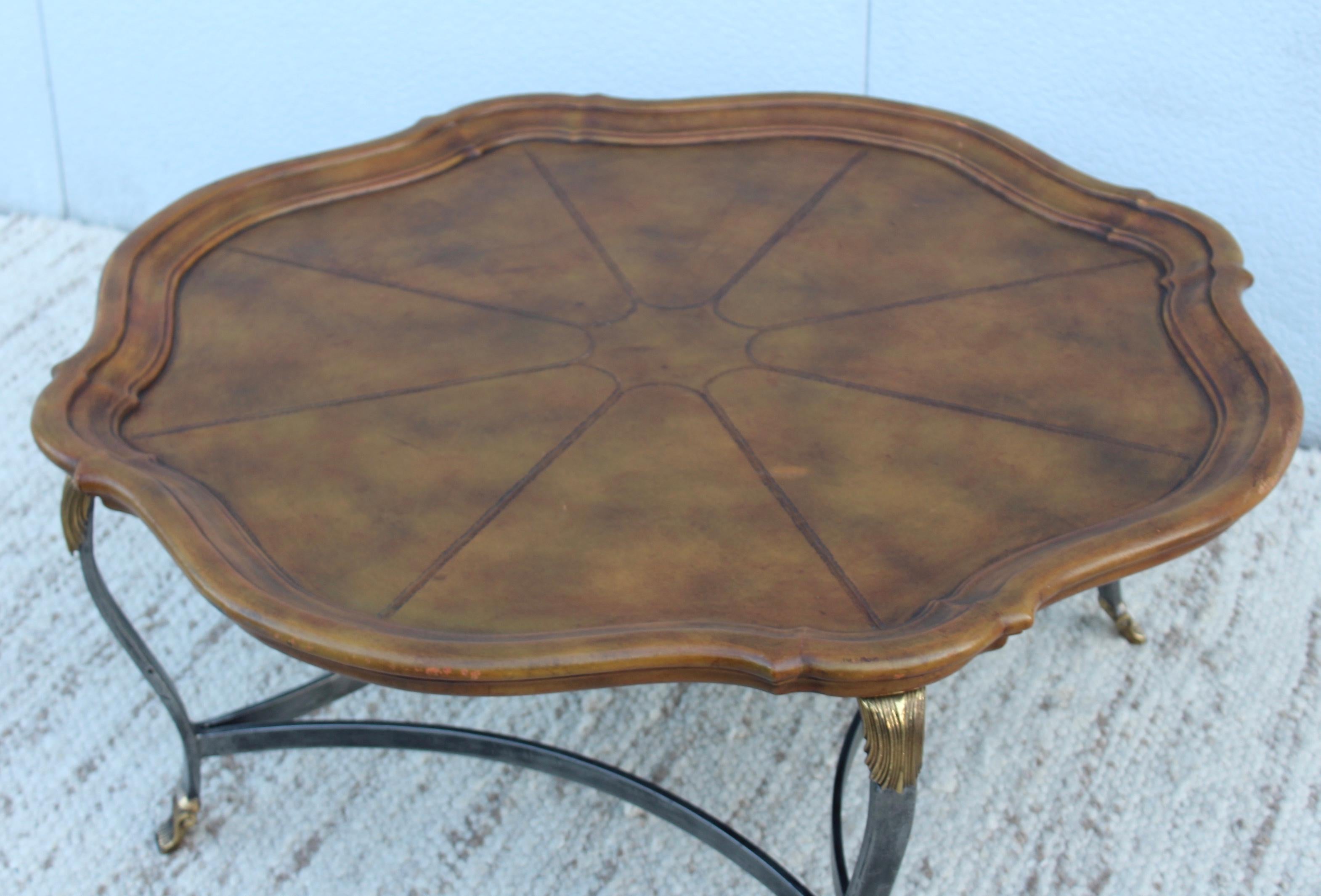 Mid-Century Modern Maitland-Smith Leather Top Coffee Table