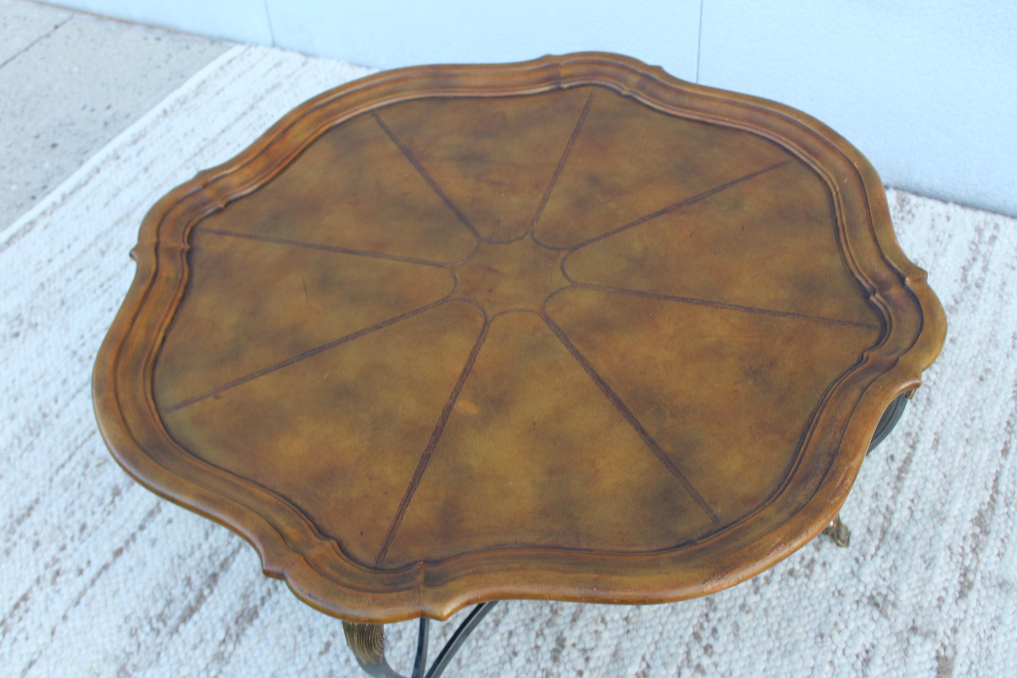 20th Century Maitland-Smith Leather Top Coffee Table