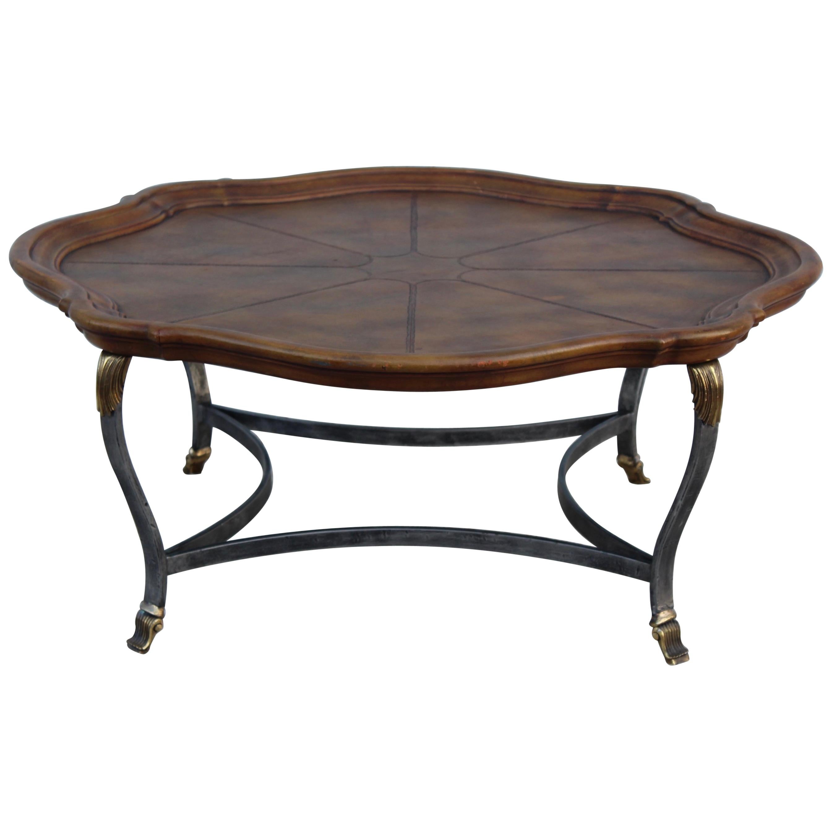 Maitland-Smith Leather Top Coffee Table