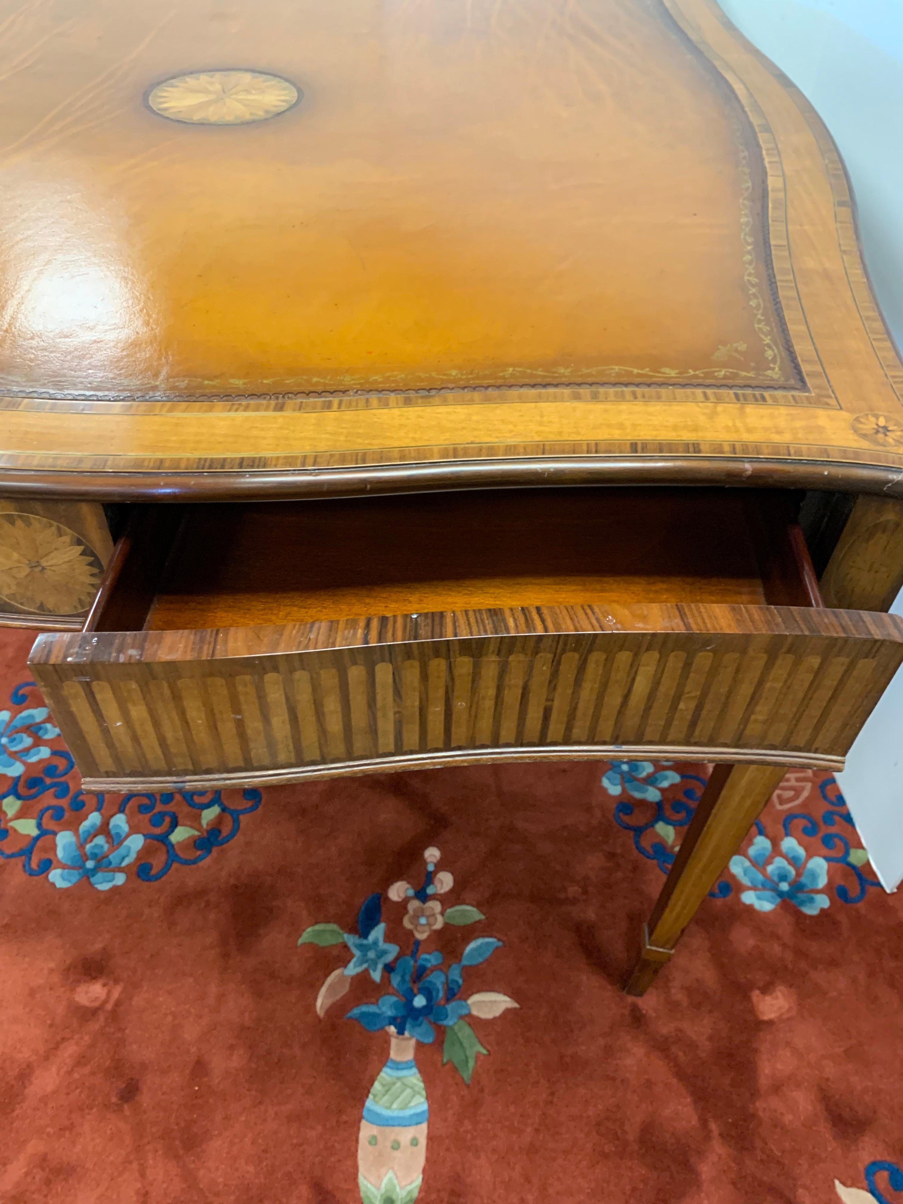 Maitland Smith Leather Top Game Table 6