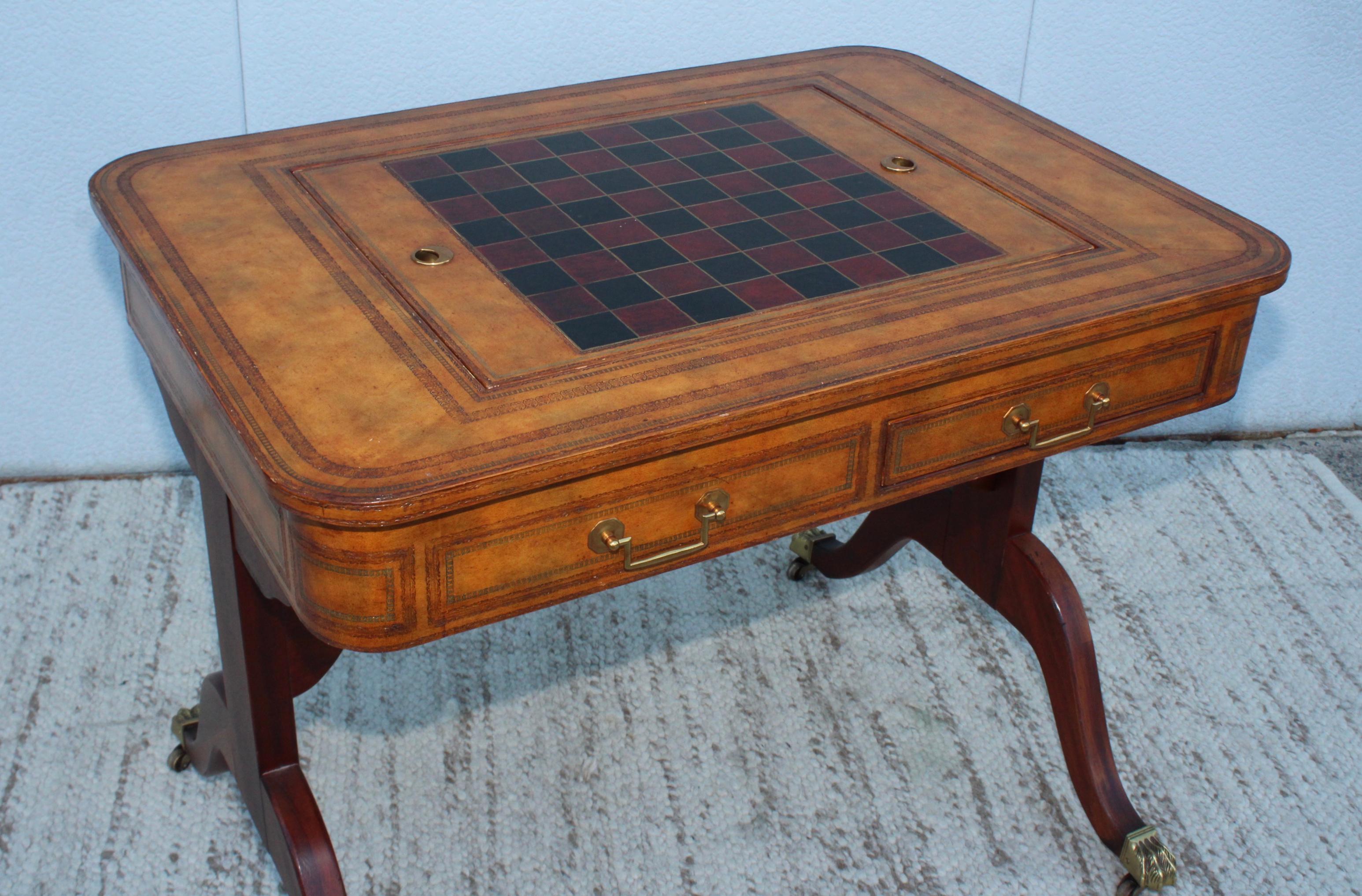 leather game table