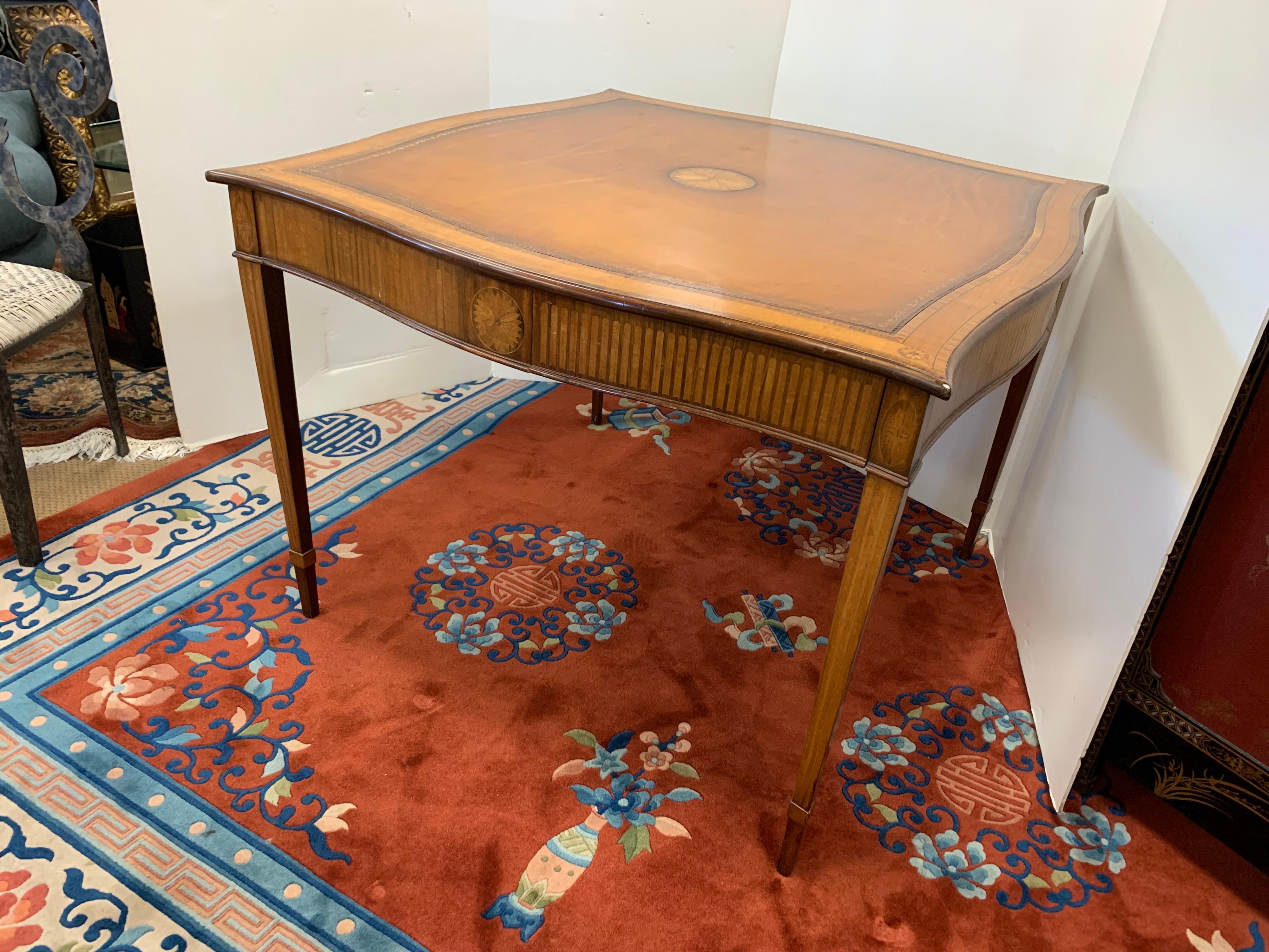 20th Century Maitland Smith Leather Top Game Table