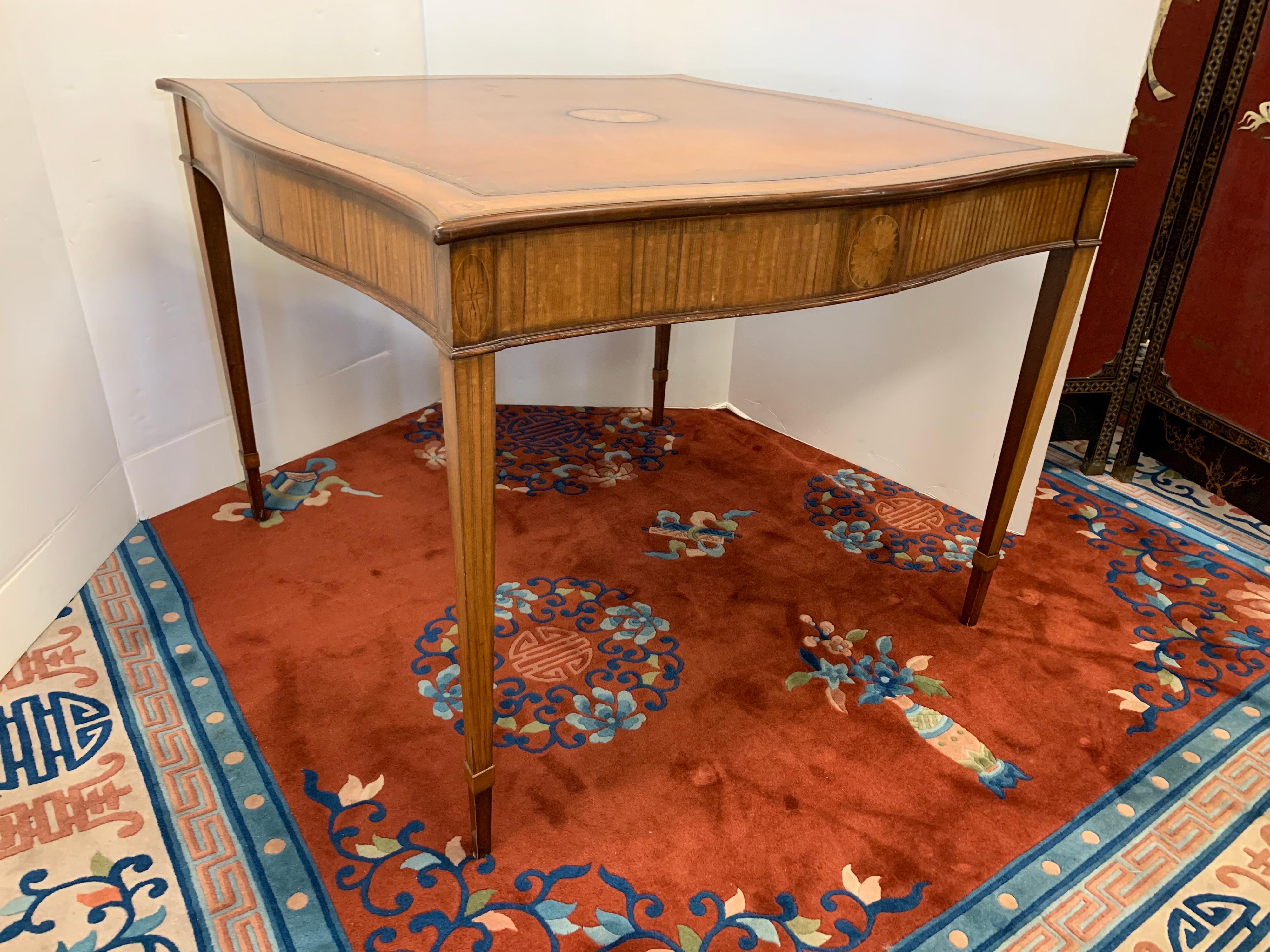 Maitland Smith Leather Top Game Table 3