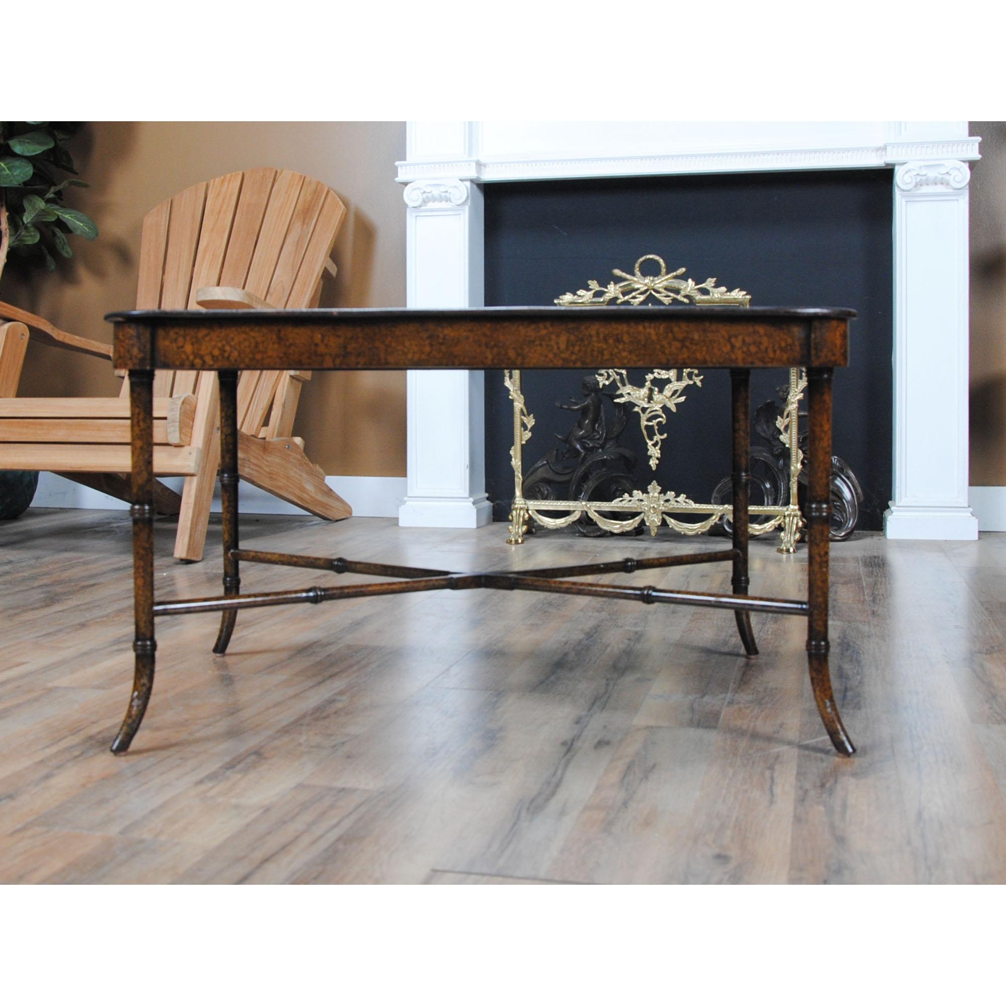 Renaissance Maitland Smith Leather Top Serving Table